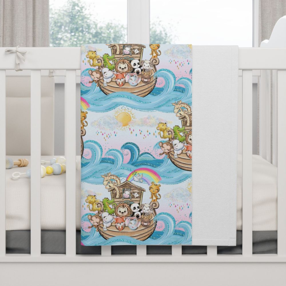 Noah's Ark - The Sun Comes Out Soft Fleece Baby Blanket - Jesus Passion Apparel