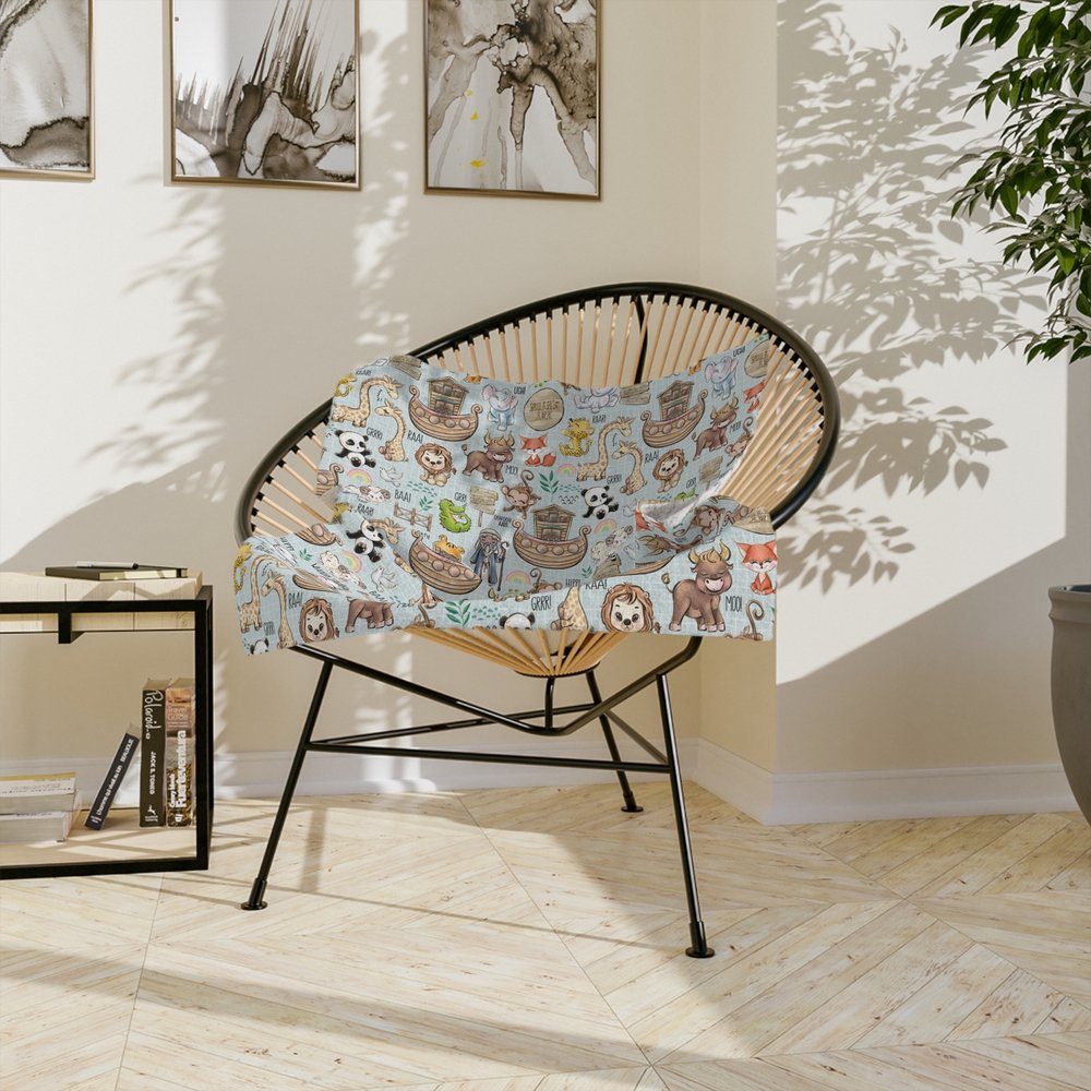 Noah's Ark Velveteen Minky Blanket - Jesus Passion Apparel