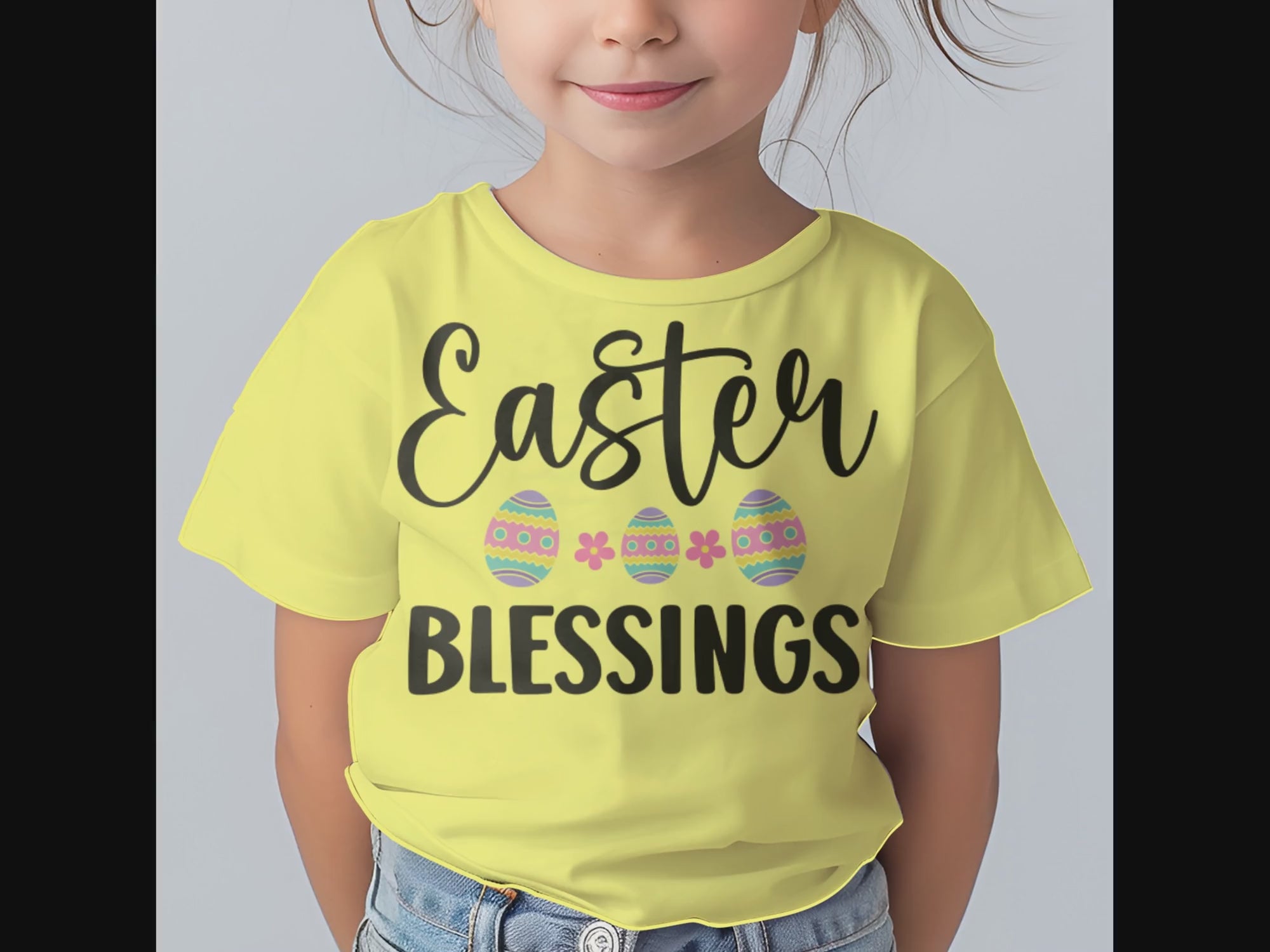 Easter Blessings Toddler Short Sleeve Tee Size: 5/6T Color: Heather Jesus Passion Apparel