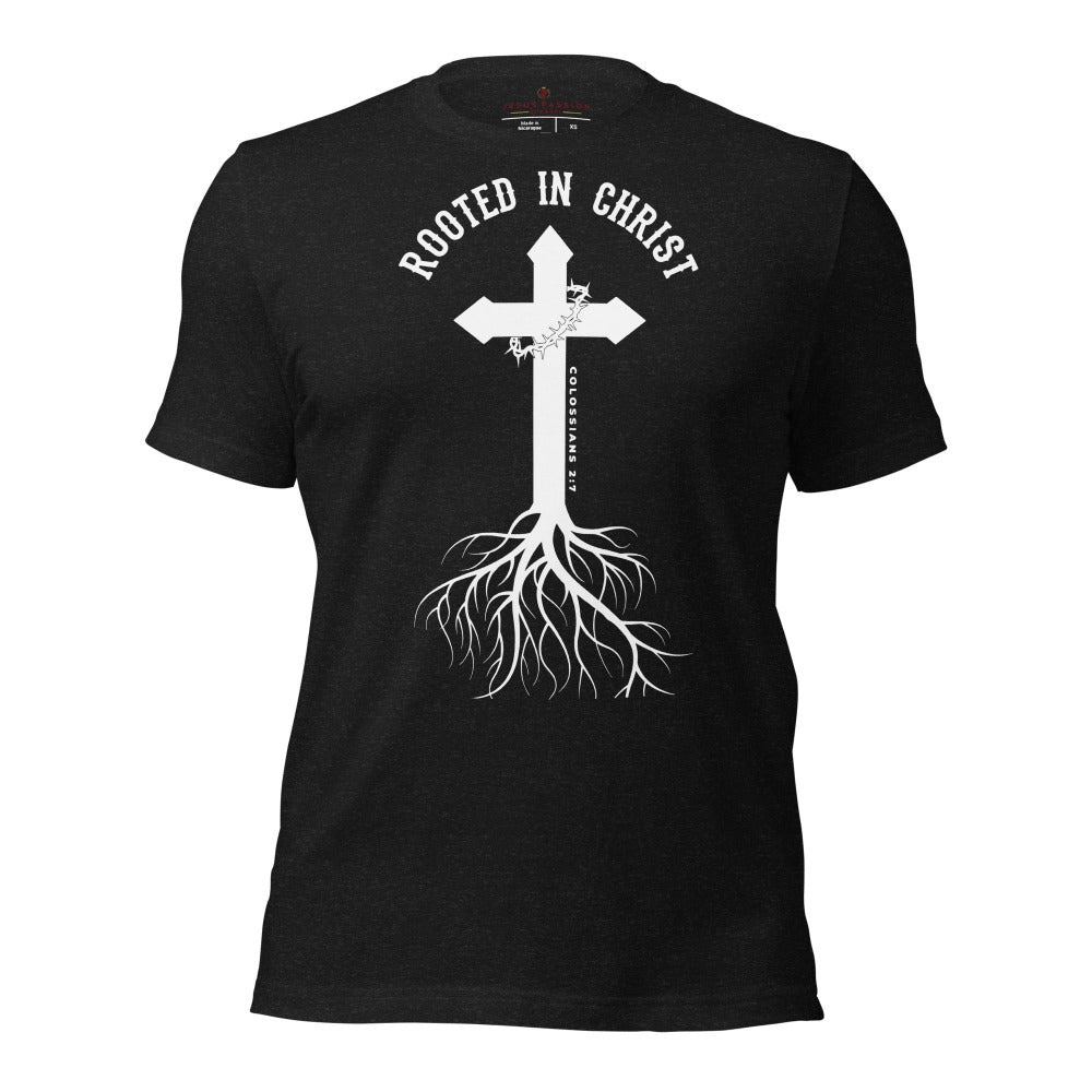 Rooted in Christ Jersey Short Sleeve T-Shirt - Jesus Passion Apparel