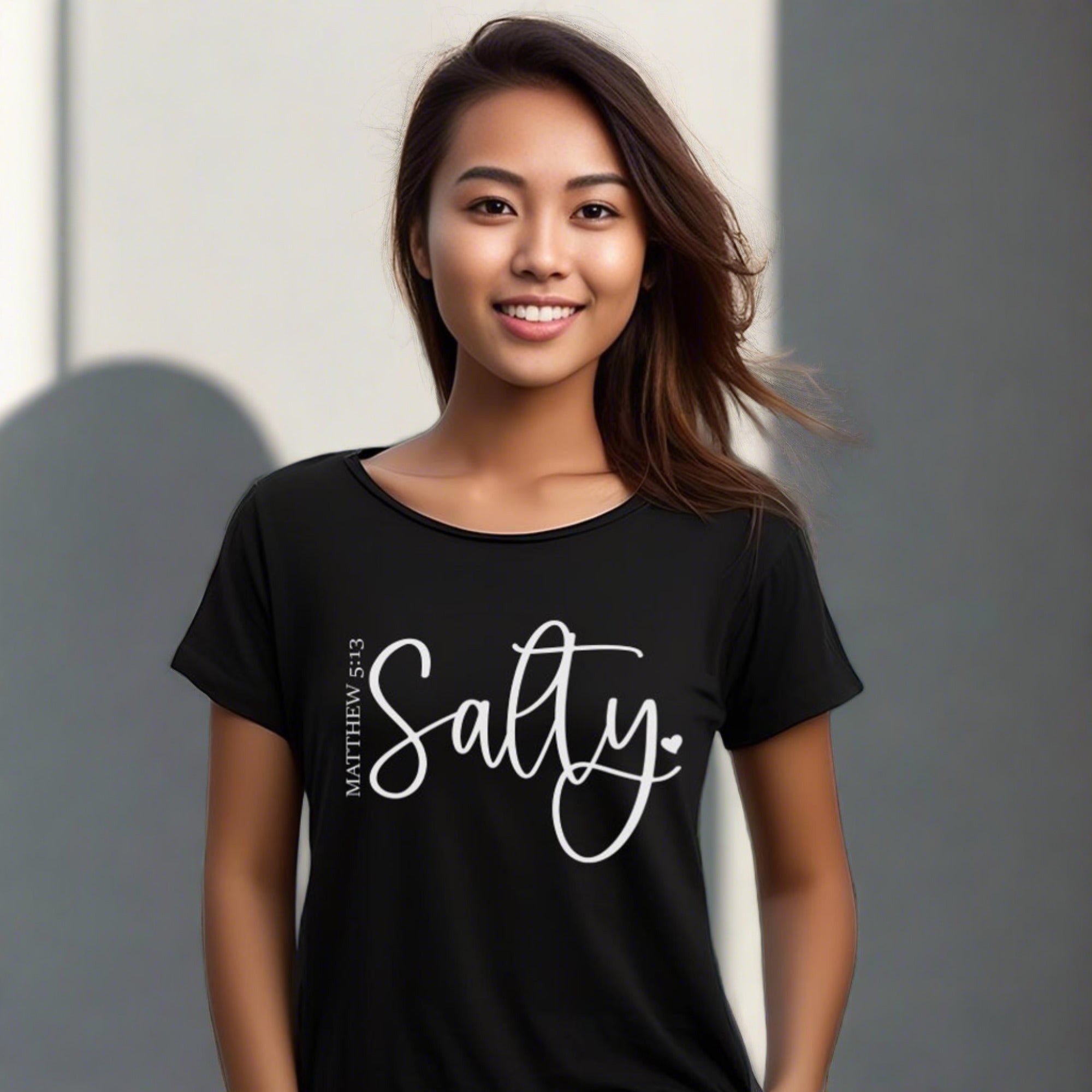 Salty Unisex Jersey Short Sleeve Tee - Black / White - Jesus Passion Apparel