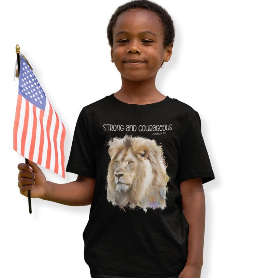 Strong and Courageous Youth Relaxed - Fit T-Shirt - Jesus Passion Apparel