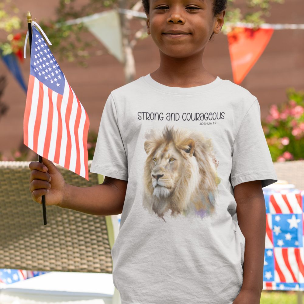 Strong and Courageous Youth Relaxed - Fit T-Shirt - Jesus Passion Apparel