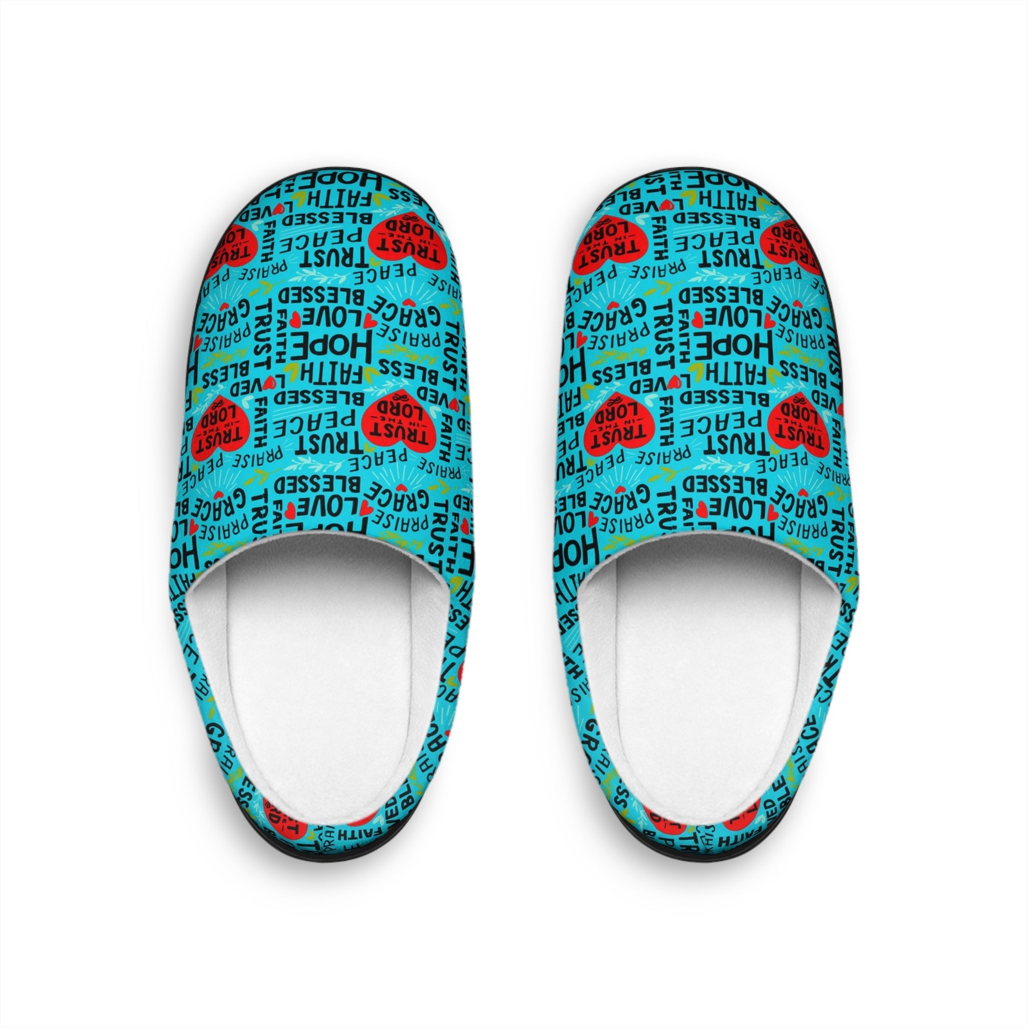 Trust in the Lord Women's Ocean Blue Indoor Slippers - Jesus Passion Apparel