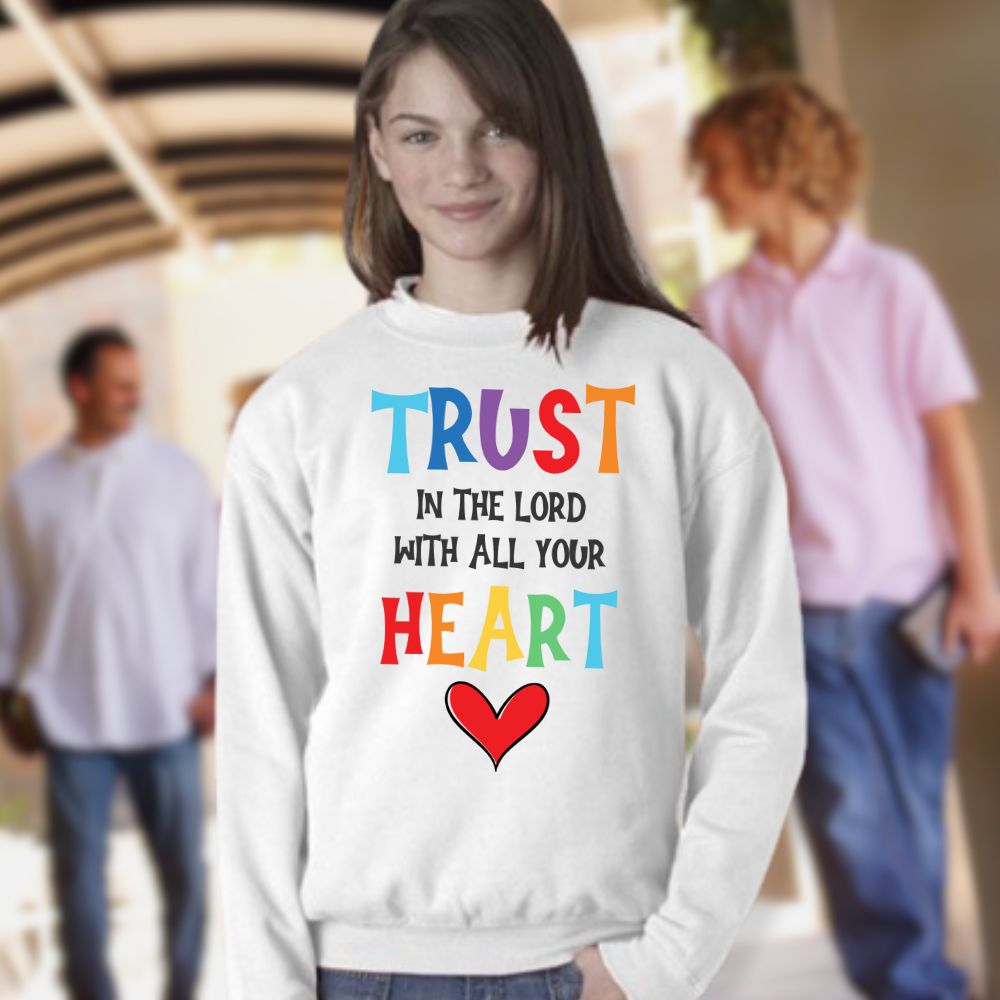 Trust in the Lord Youth Crewneck Sweatshirt - Jesus Passion Apparel