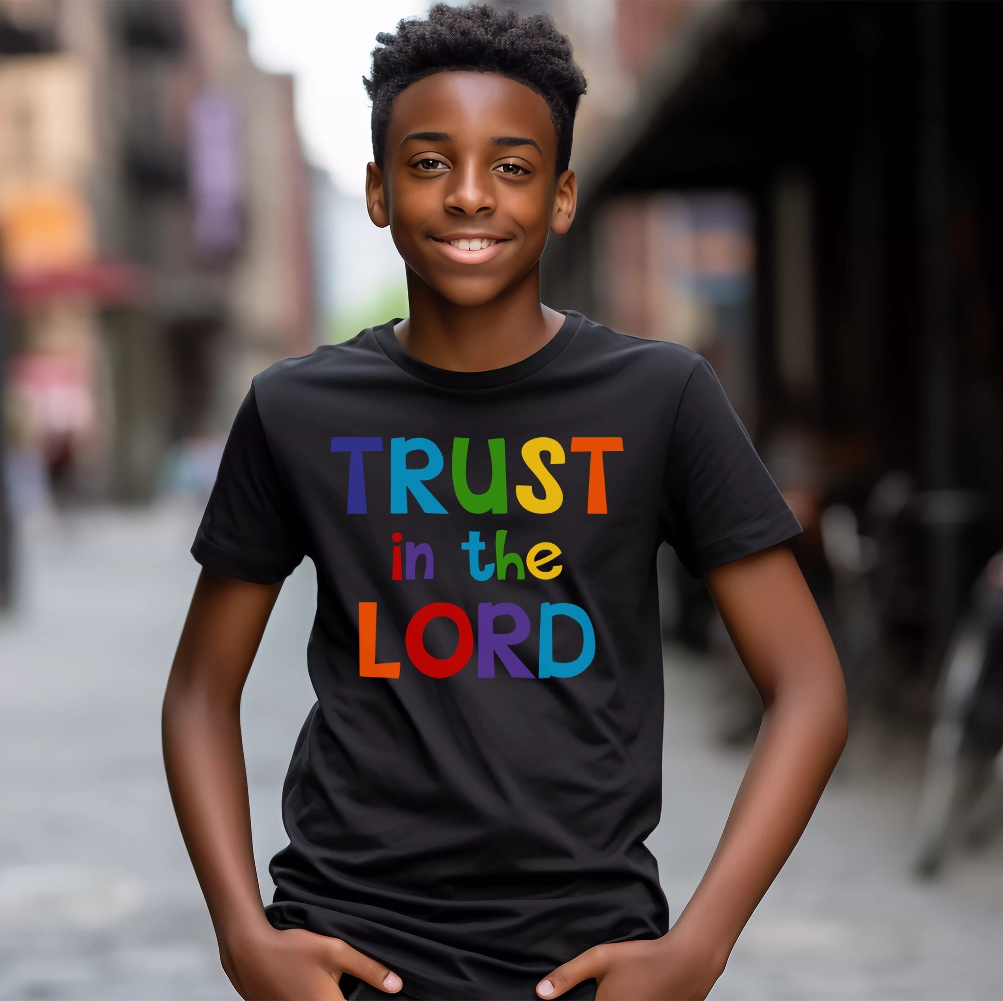 Trust in the Lord Youth Crewneck Sweatshirt - Design on Front and Back - Jesus Passion Apparel
