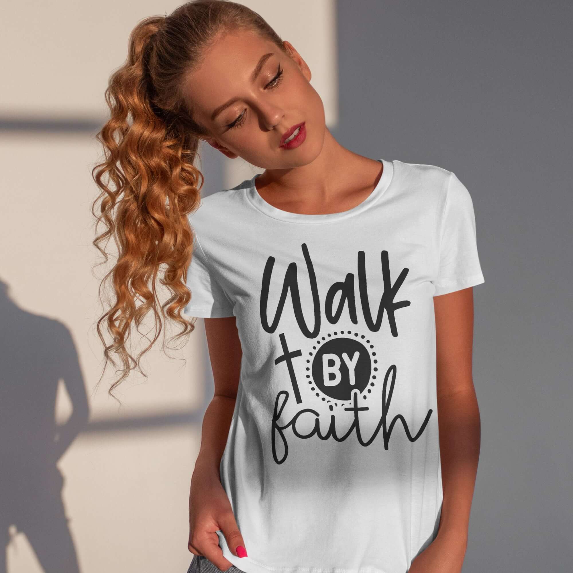 Walk By Faith Women's Short Sleeve Tee - Jesus Passion Apparel