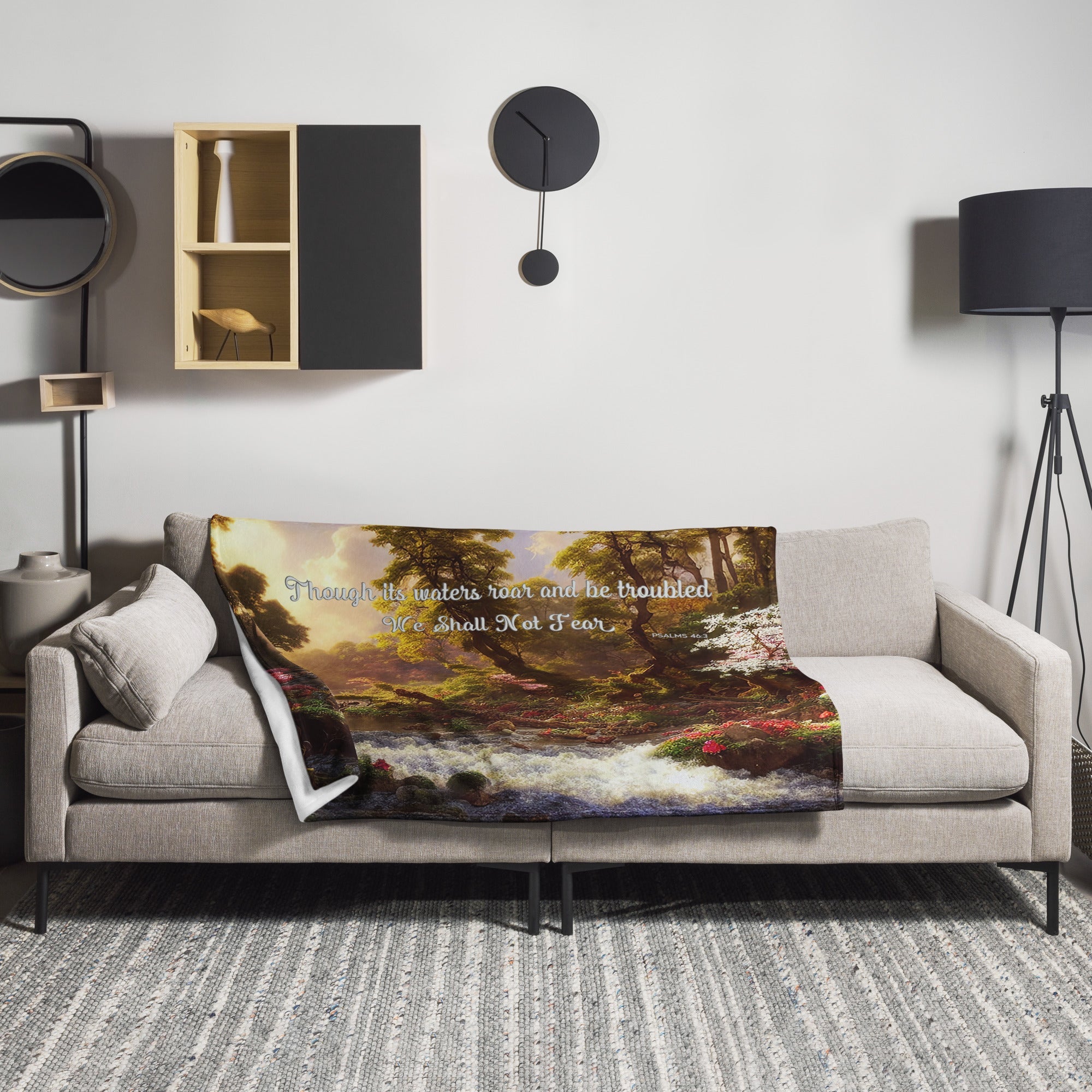 We Shall Not Fear Troubled Waters Throw Blanket - 2 Sizes - Jesus Passion Apparel