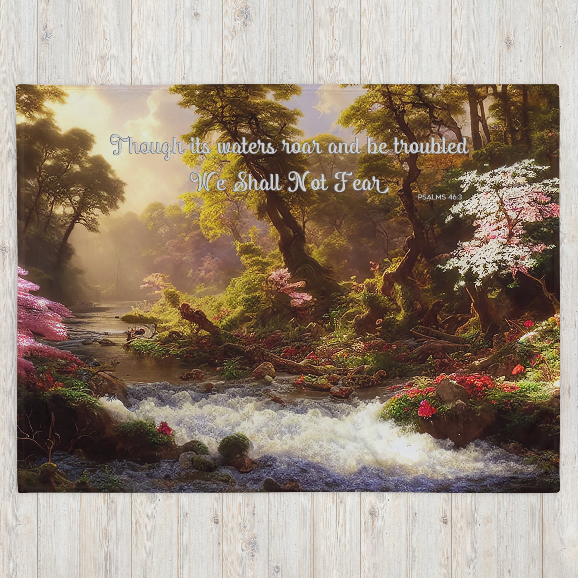We Shall Not Fear Troubled Waters Throw Blanket - 2 Sizes - Jesus Passion Apparel