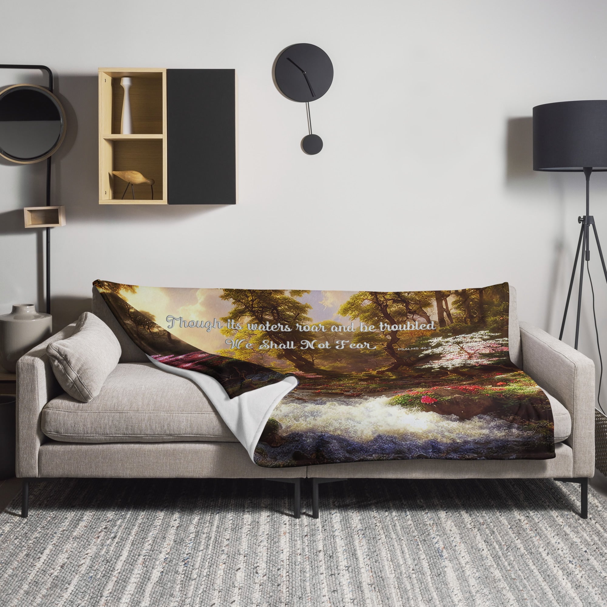 We Shall Not Fear Troubled Waters Throw Blanket - 2 Sizes - Jesus Passion Apparel