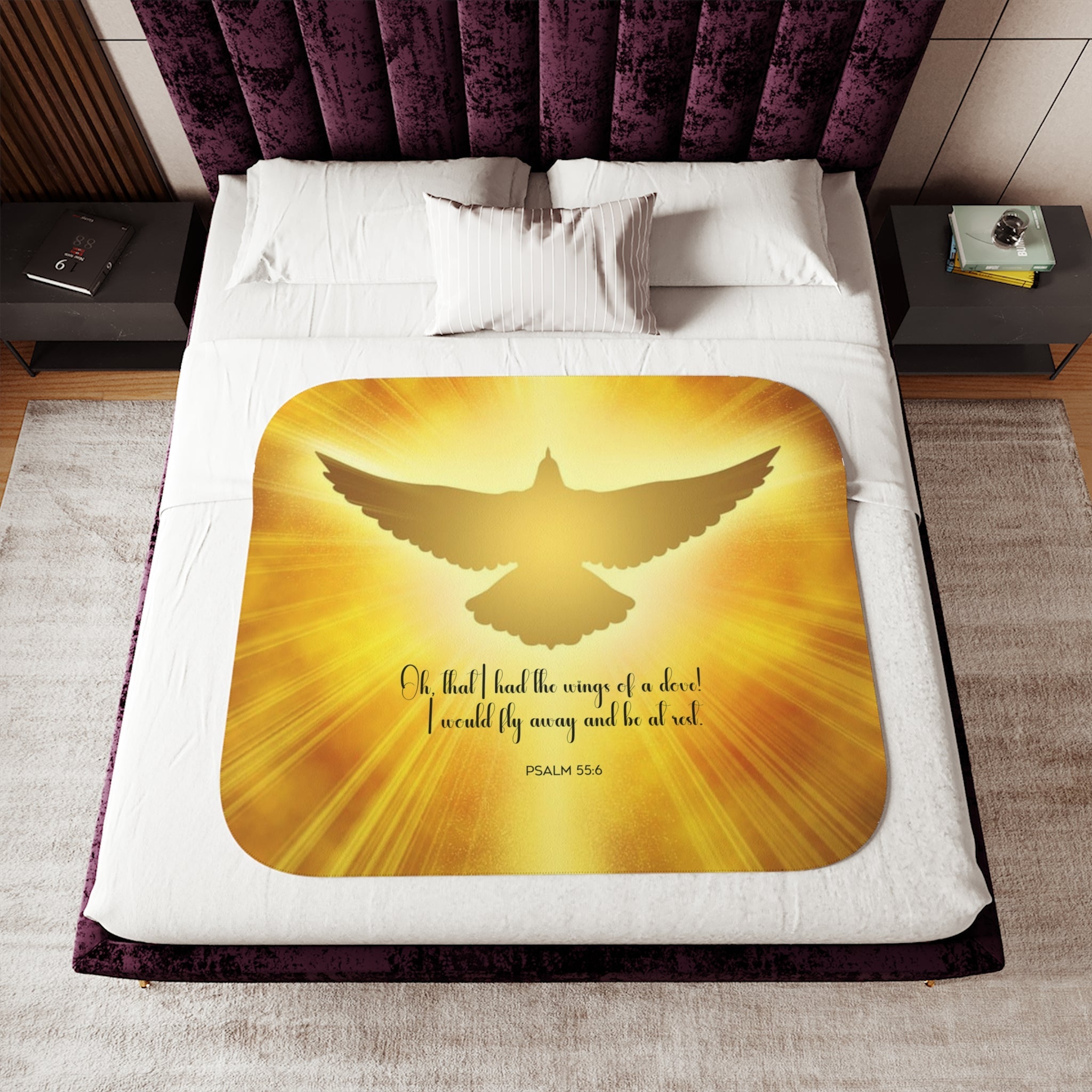 Wings of a Dove Sherpa Blanket - 3 Sizes - Jesus Passion Apparel