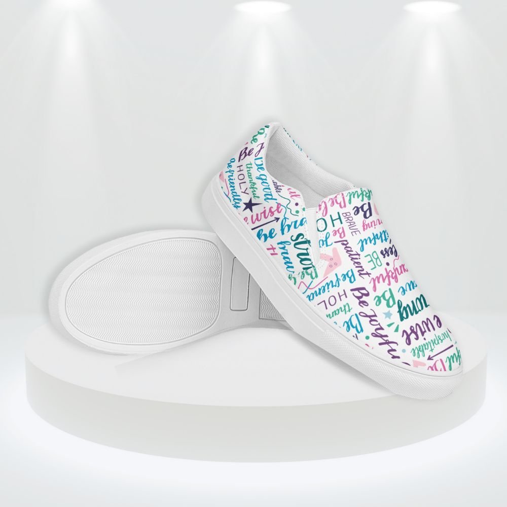 Wise Strong Brave Women’s Slip - On Canvas Shoes - Jesus Passion Apparel