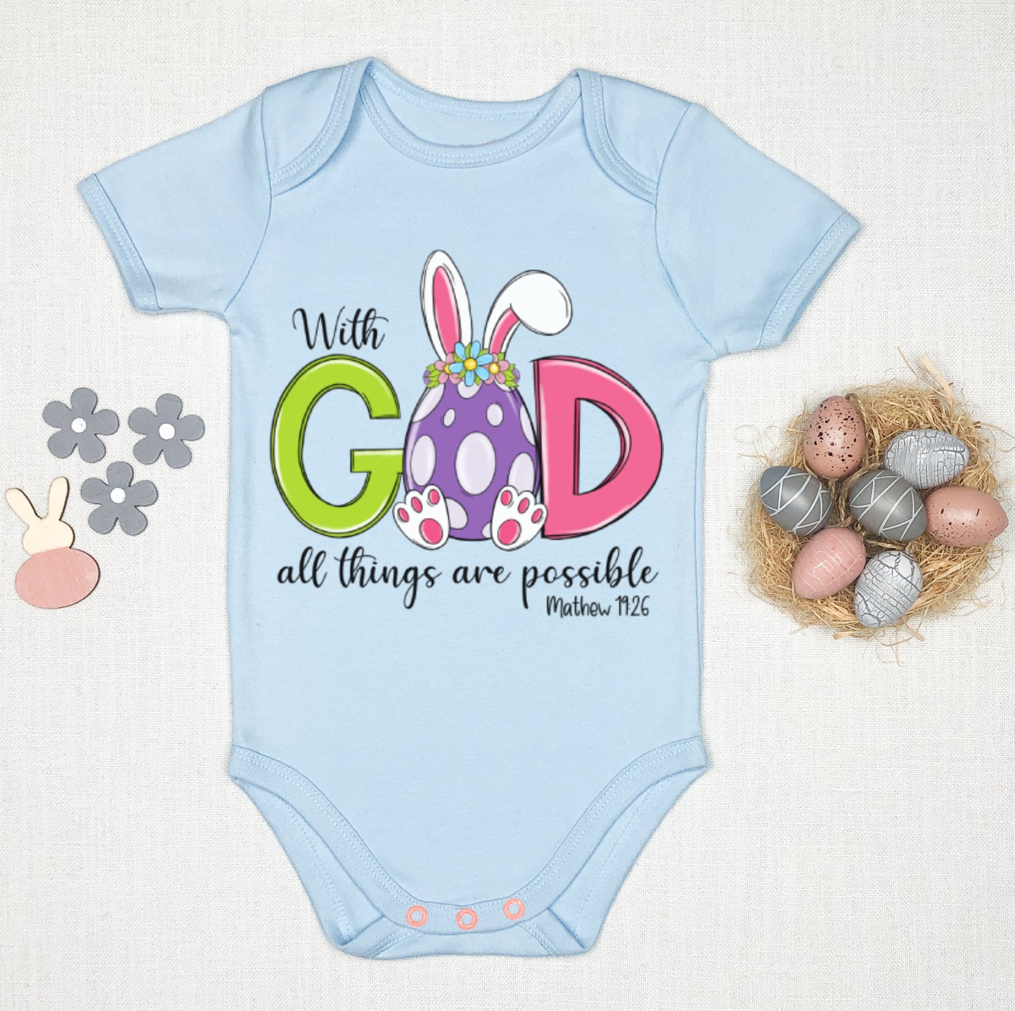 With God all is Possible Infant Fine Jersey Baby Bodysuit - Jesus Passion Apparel