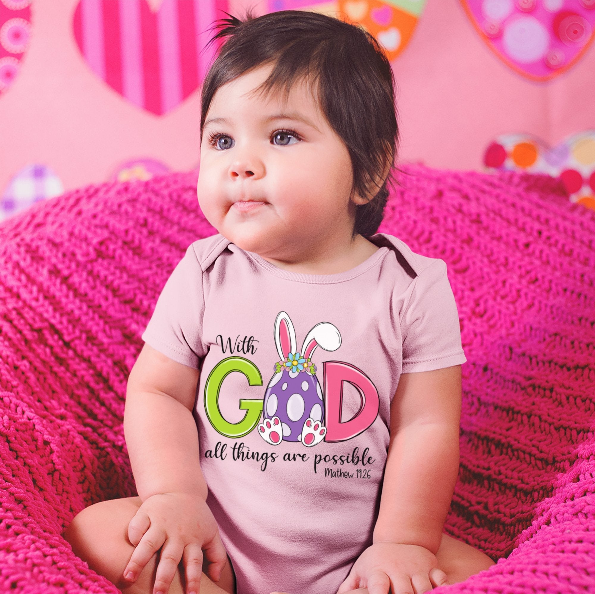 With God all is Possible Infant Fine Jersey Baby Bodysuit - Jesus Passion Apparel