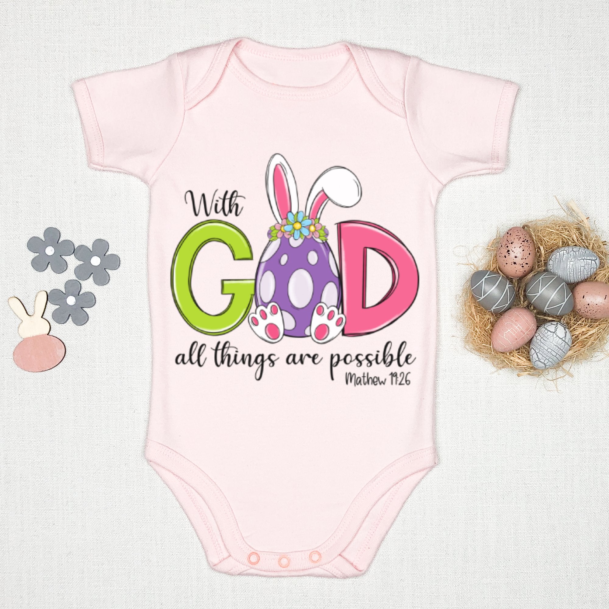 With God all is Possible Infant Fine Jersey Baby Bodysuit - Jesus Passion Apparel