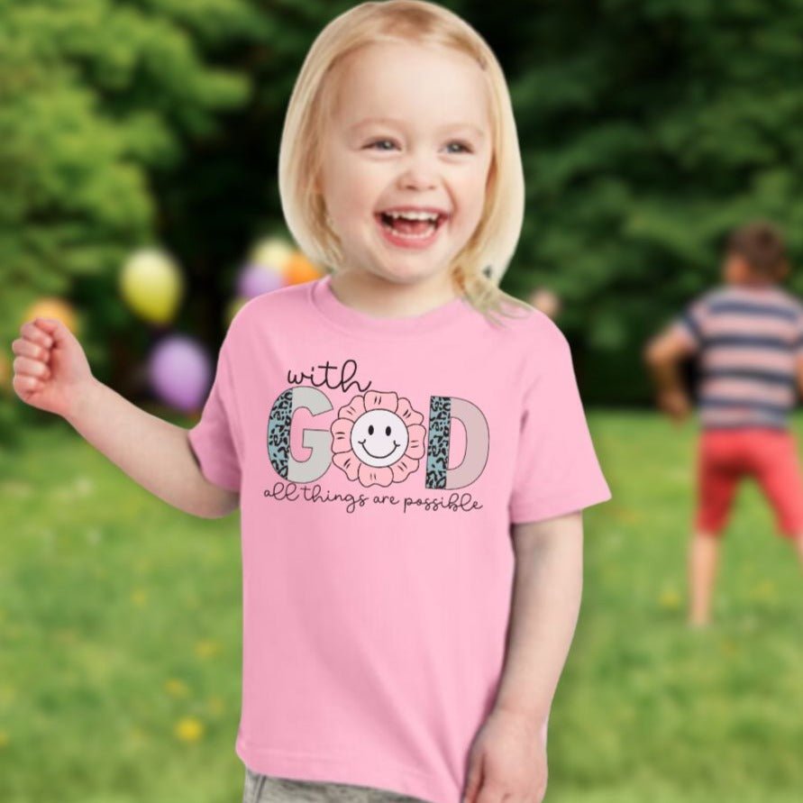 With God All Things are Possible Toddler's Fine Jersey Tee - Jesus Passion Apparel