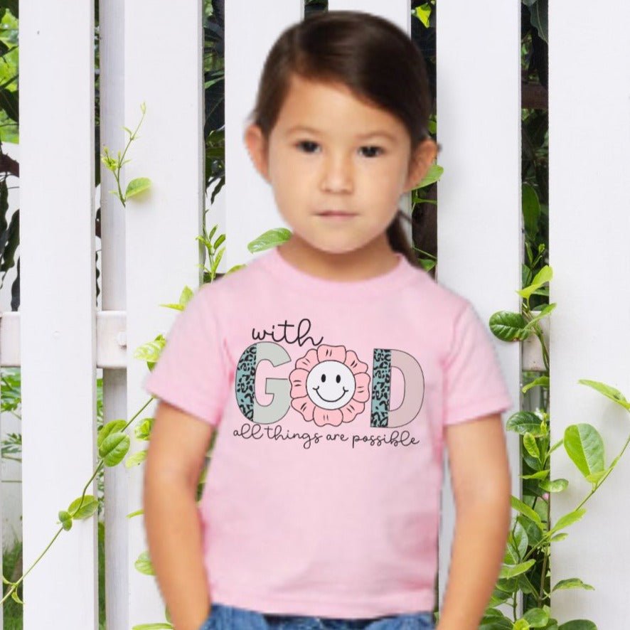 With God All Things are Possible Toddler's Fine Jersey Tee - Jesus Passion Apparel