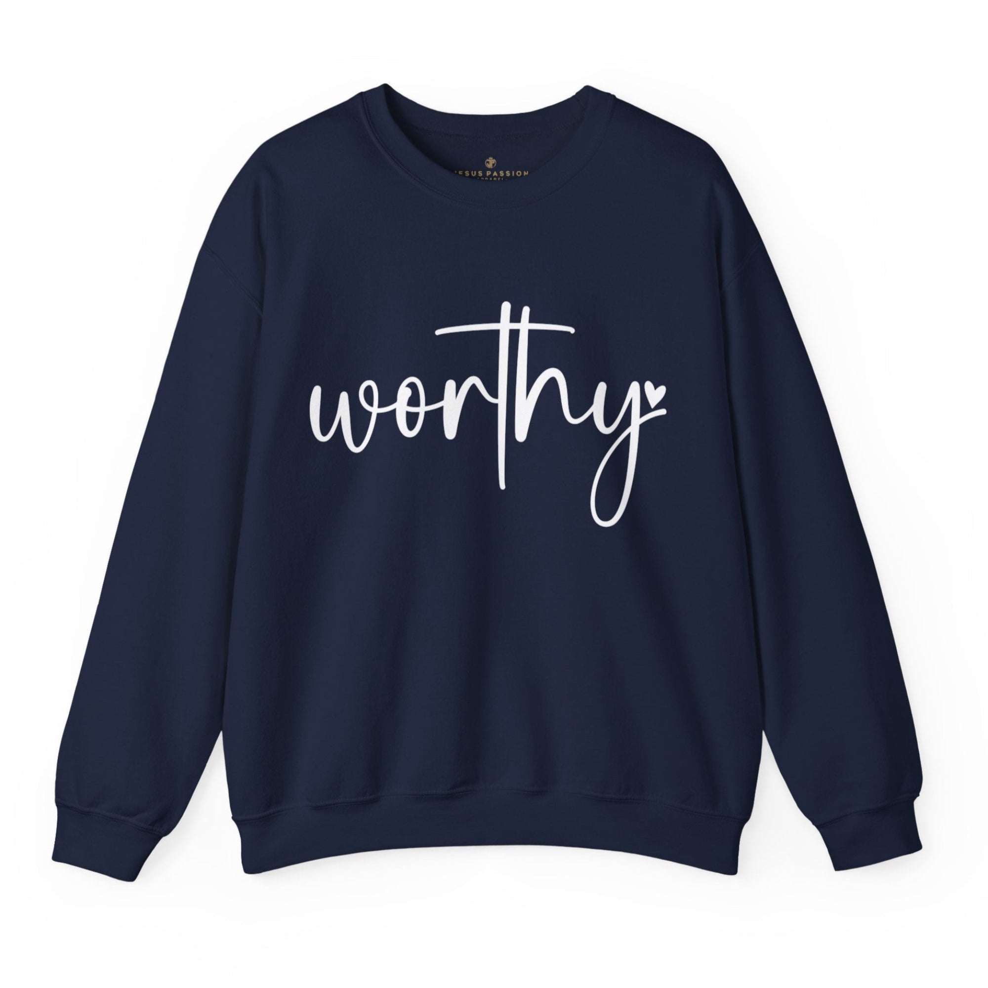 Worthy Women's Fleece Unisex - Fit Sweatshirt Purple / Navy - Jesus Passion Apparel