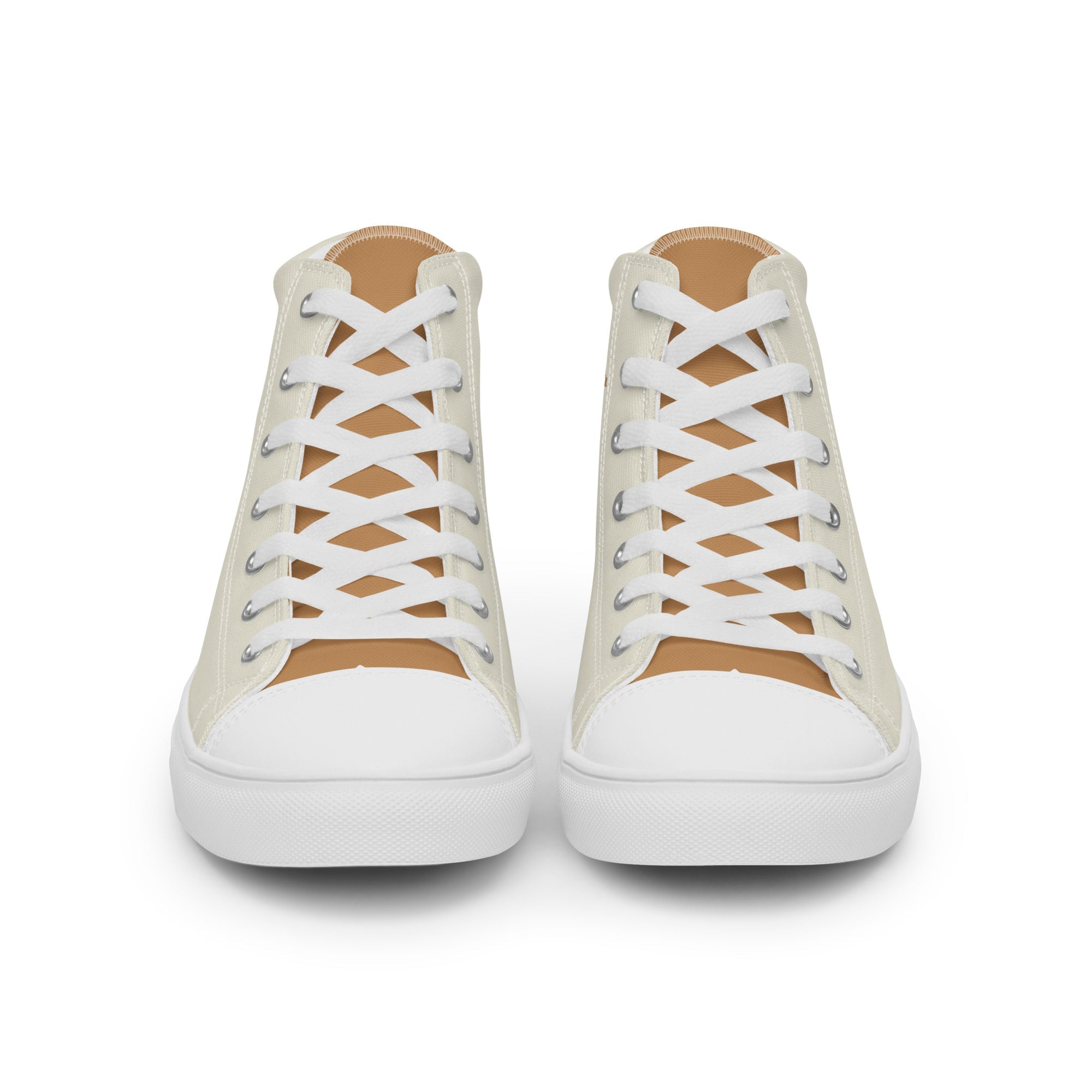 Yahweh Cream and Gold Women’s High Top Canvas Shoes - Jesus Passion Apparel