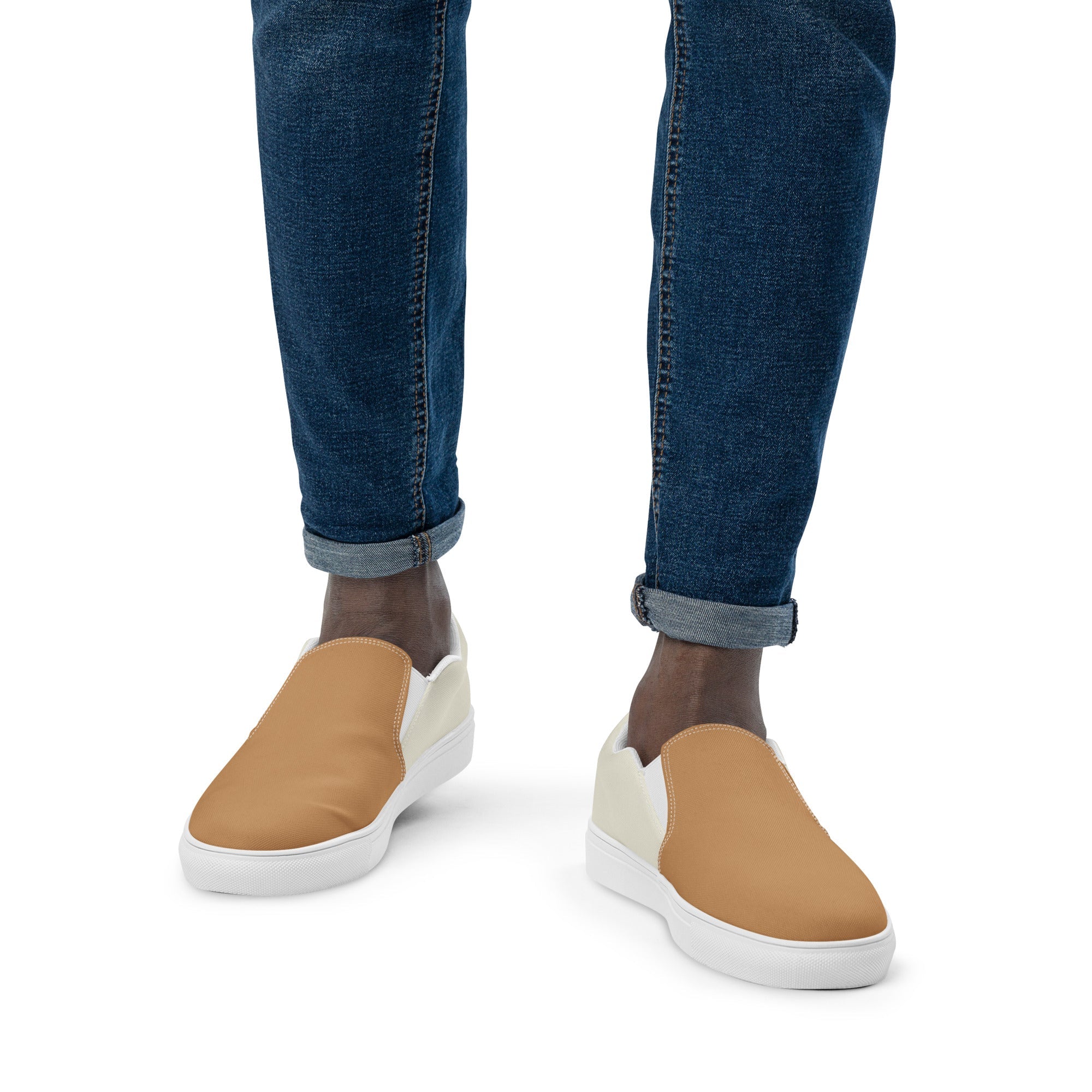 Yahweh Men’s Slip On Canvas Shoes Cream - Jesus Passion Apparel