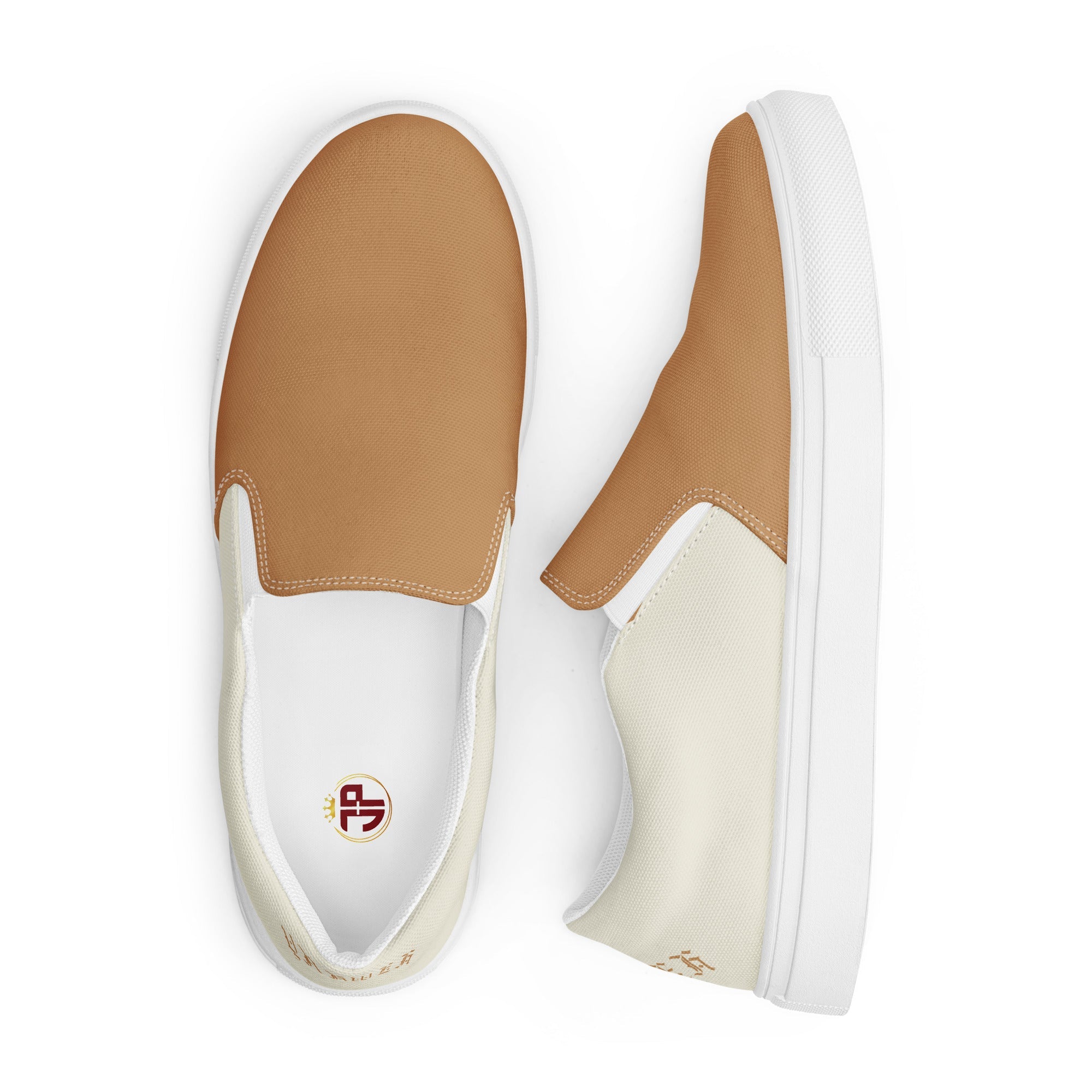 Yahweh Men’s Slip On Canvas Shoes Cream - Jesus Passion Apparel