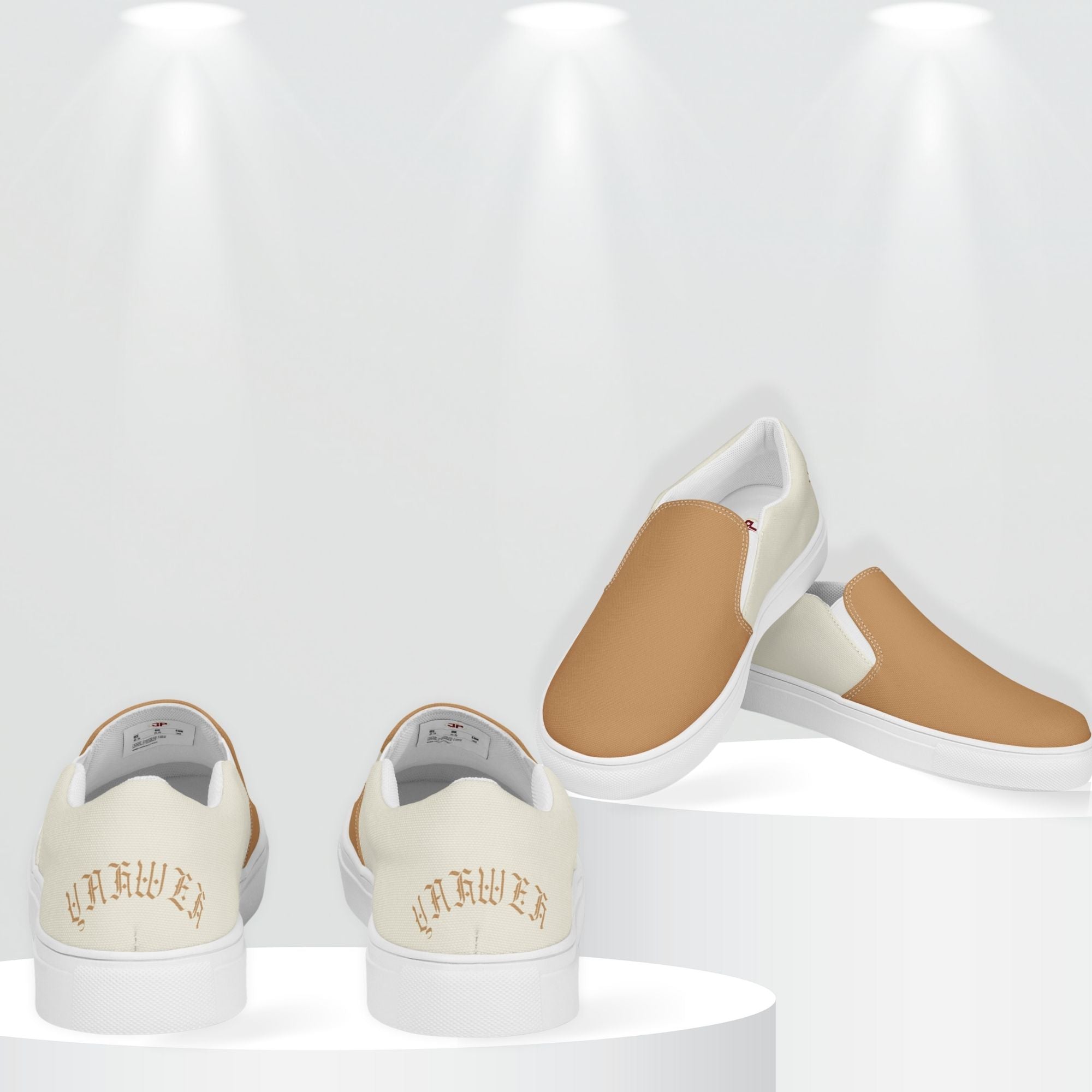 Yahweh Men’s Slip On Canvas Shoes Cream - Jesus Passion Apparel