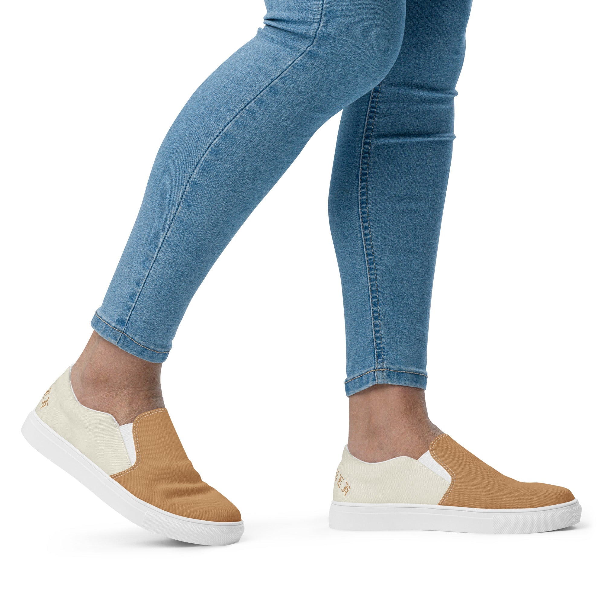 Yahweh Women’s Slip On Canvas Shoes Cream - Jesus Passion Apparel