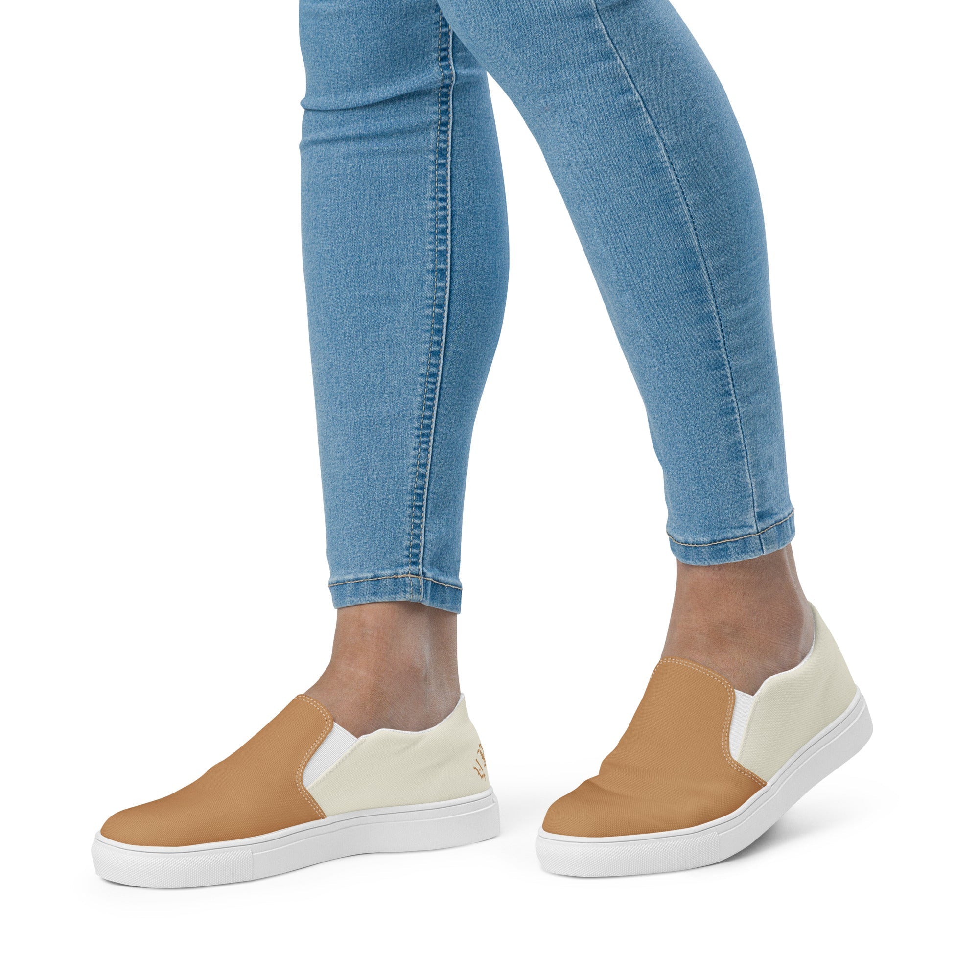 Yahweh Women’s Slip On Canvas Shoes Cream - Jesus Passion Apparel