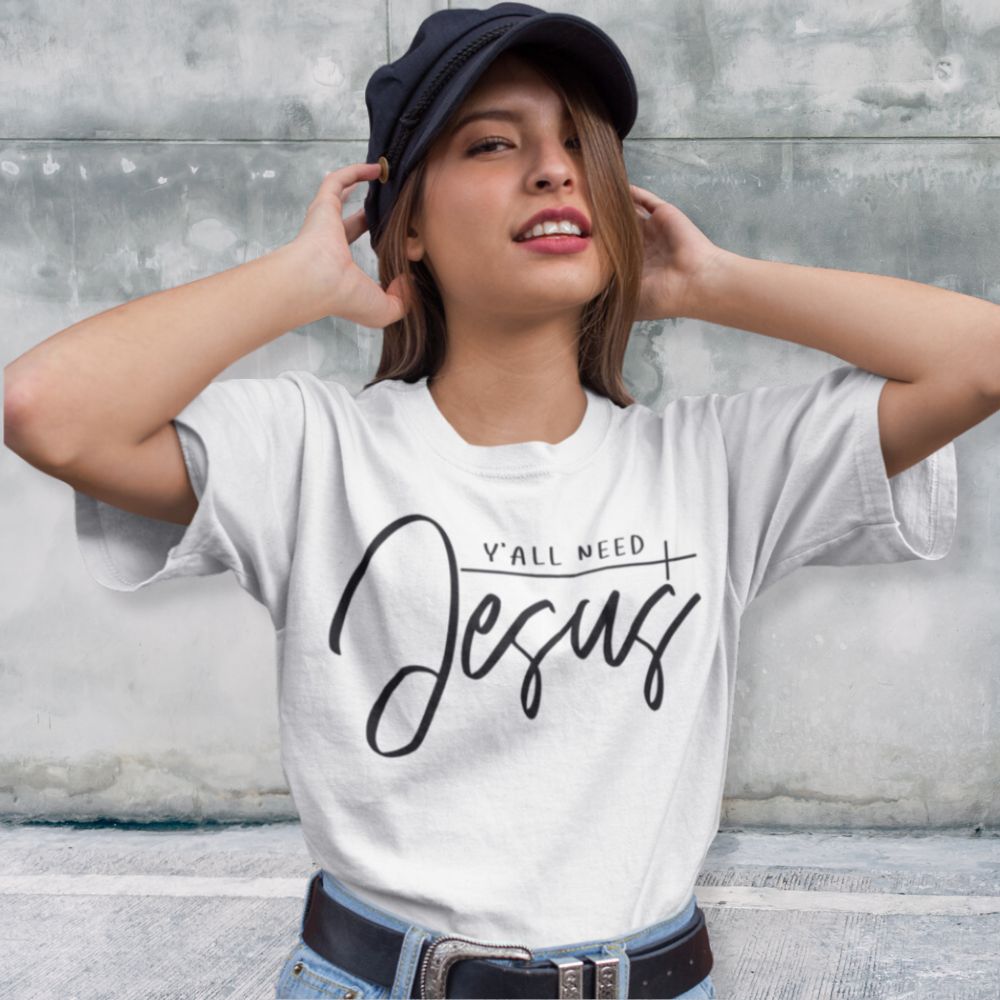 Y'all Need Jesus Jersey Short Sleeve T-Shirt - Jesus Passion Apparel