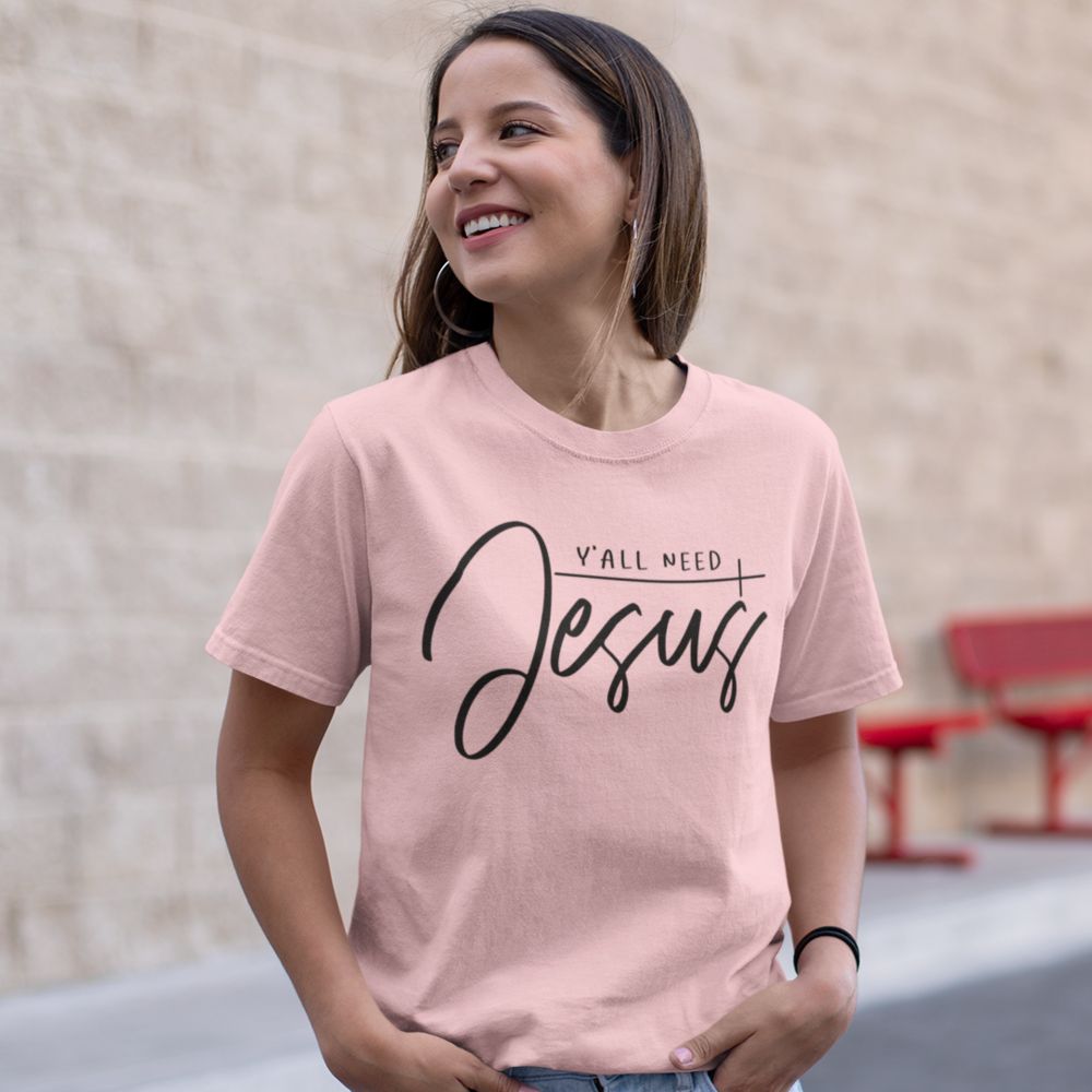 Y'all Need Jesus Jersey Short Sleeve T-Shirt - Jesus Passion Apparel