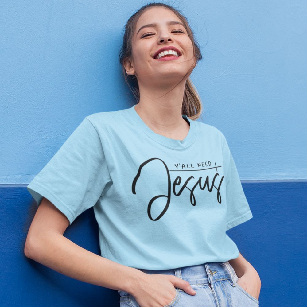 Y'all Need Jesus Jersey Short Sleeve T-Shirt - Jesus Passion Apparel