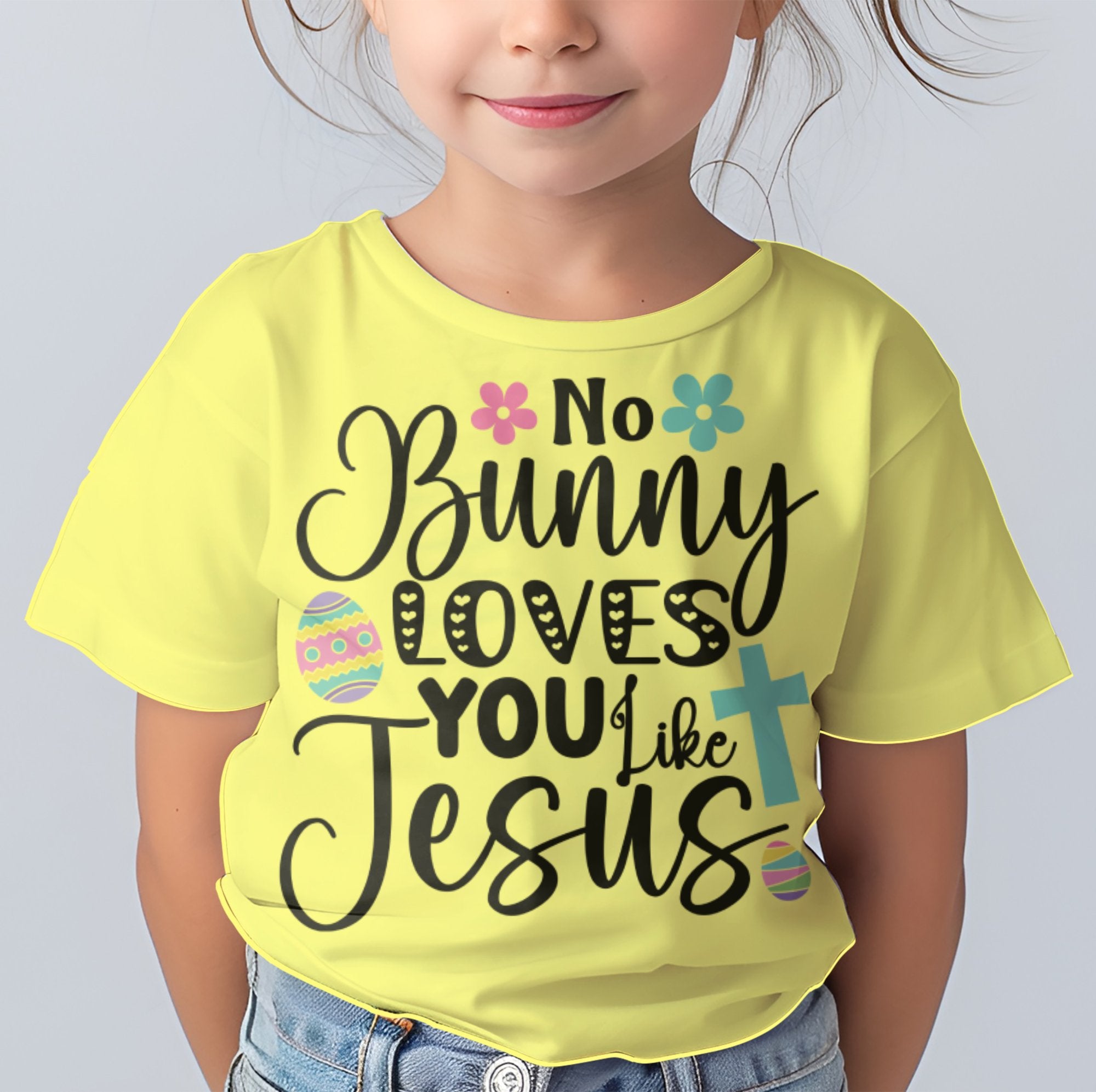 No Bunny Loves You Like Jesus Toddler Short Sleeve Tee Size: 5/6T Color: Heather Jesus Passion Apparel