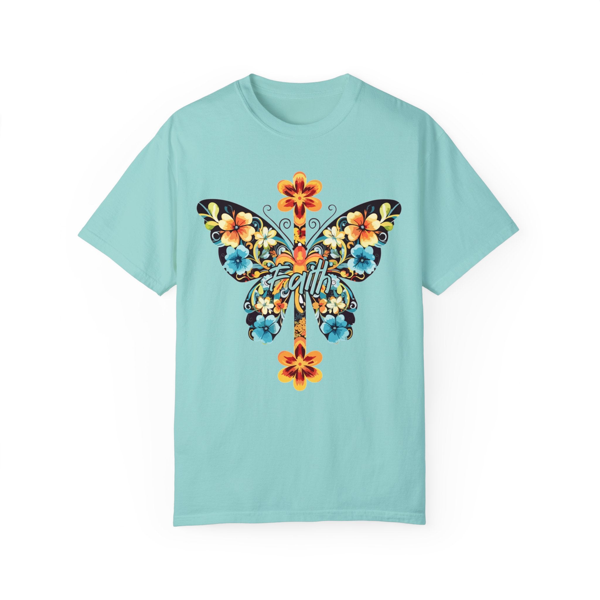 Faith Butterfly Comfy Heavyweight Short Sleeve Adult Tee