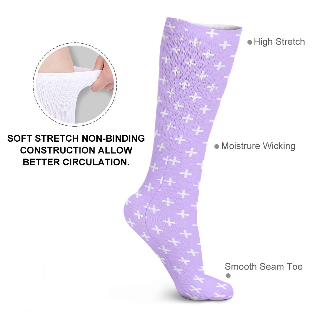 Holy Cross Inspirational Sky Blue Breathable Stockings (Pack of 5 - Same Pattern) Size: ONE SIZE Color: Lavender Jesus Passion Apparel