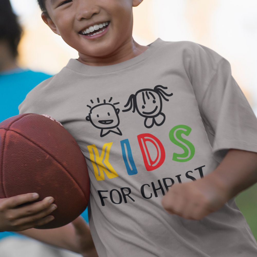 Kids for Christ Youth Relaxed-Fit T-Shirt Color: Athletic Heather Size: S Jesus Passion Apparel