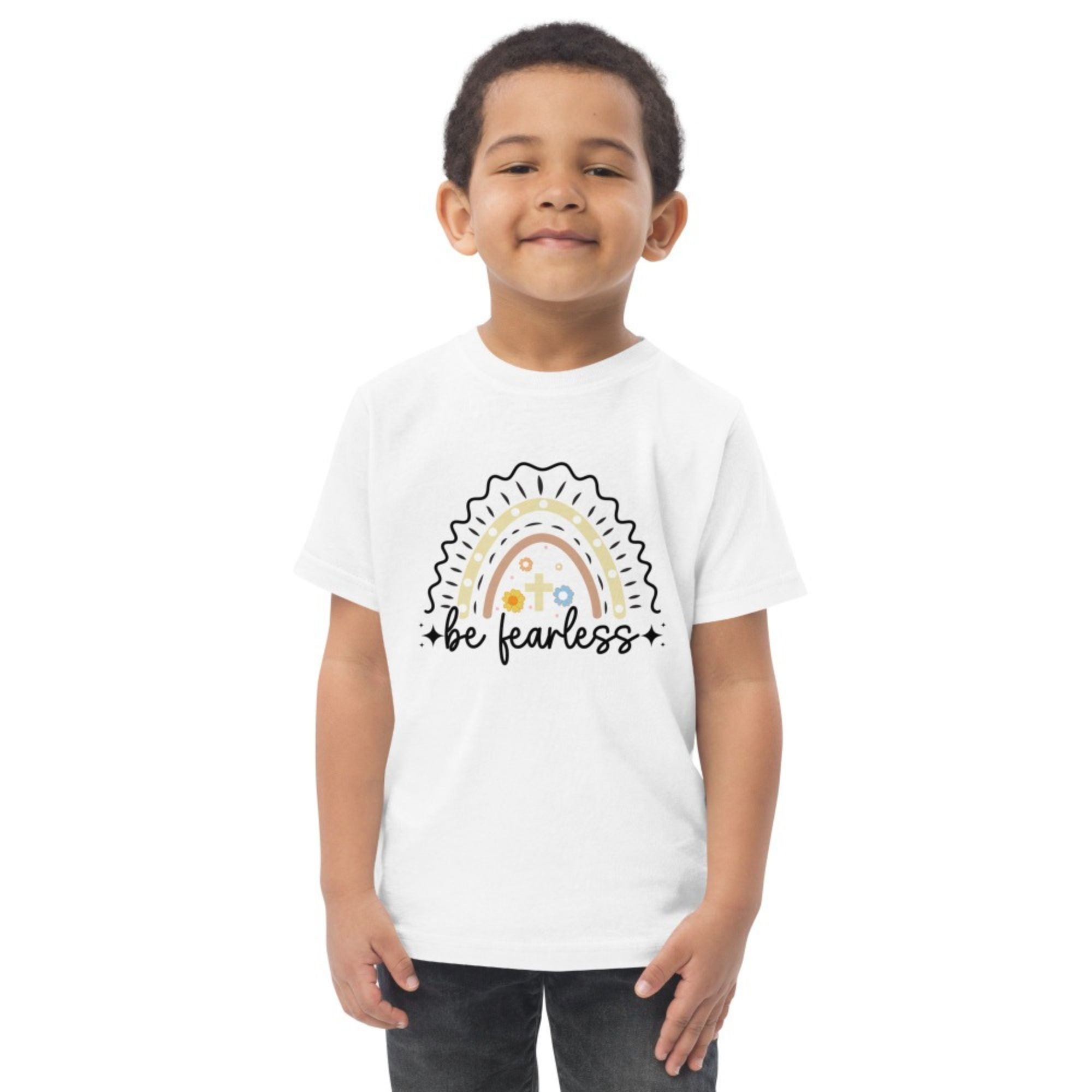 Be Fearless Toddler's Fine Jersey Tee Color: Heather Size: 2T Jesus Passion Apparel