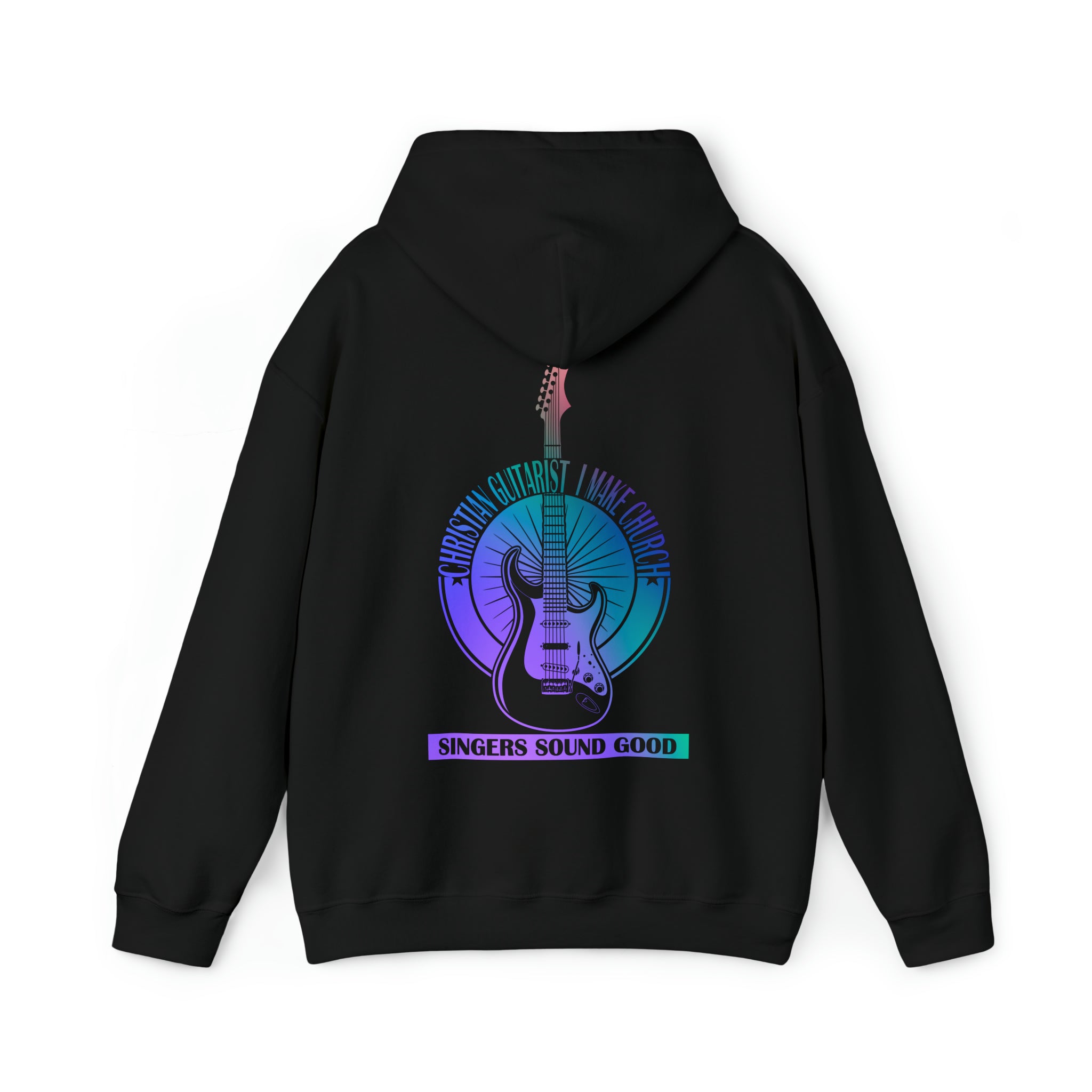 Christian Guitarist Men's Heavy Blend™ Hoodie Color: Black Size: S Jesus Passion Apparel