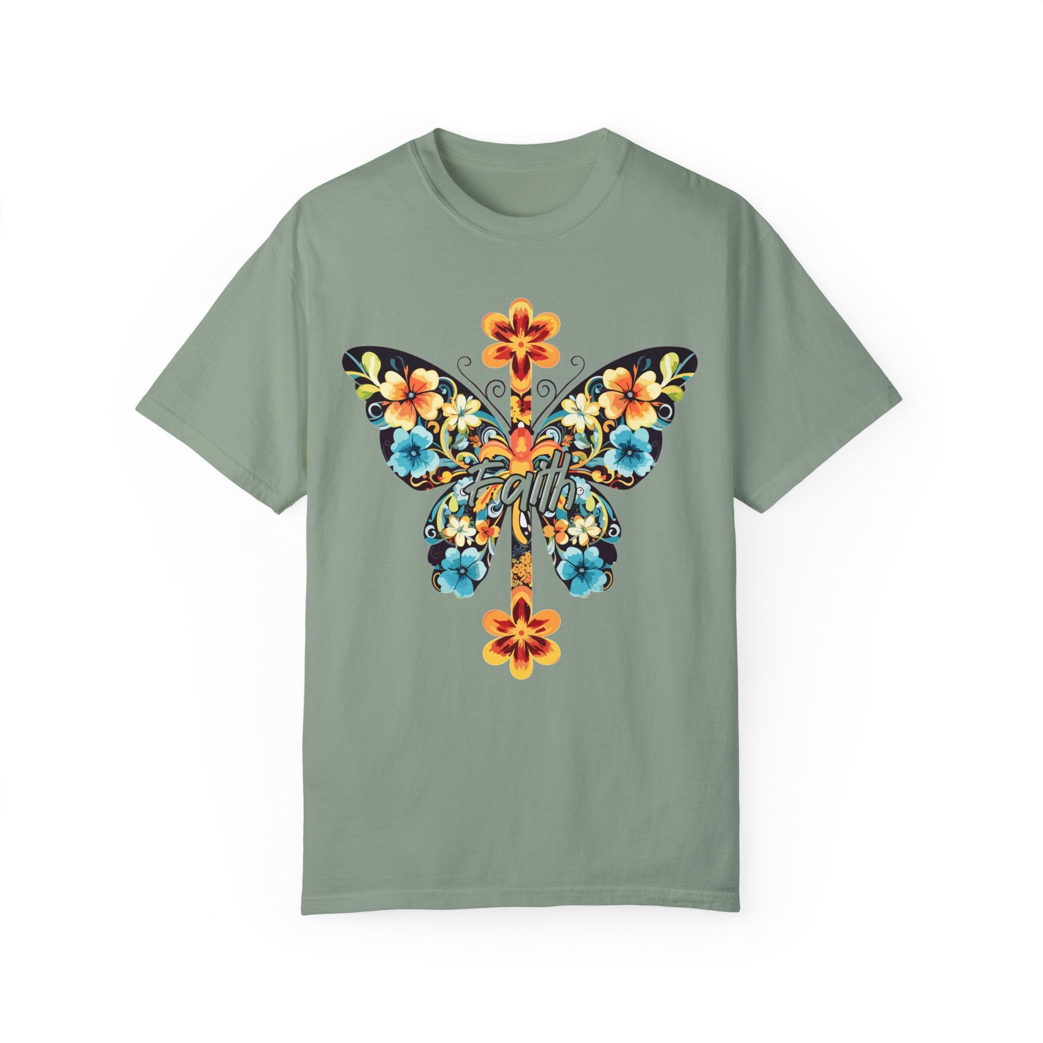 Faith Butterfly Comfy Heavyweight Short Sleeve Adult Tee