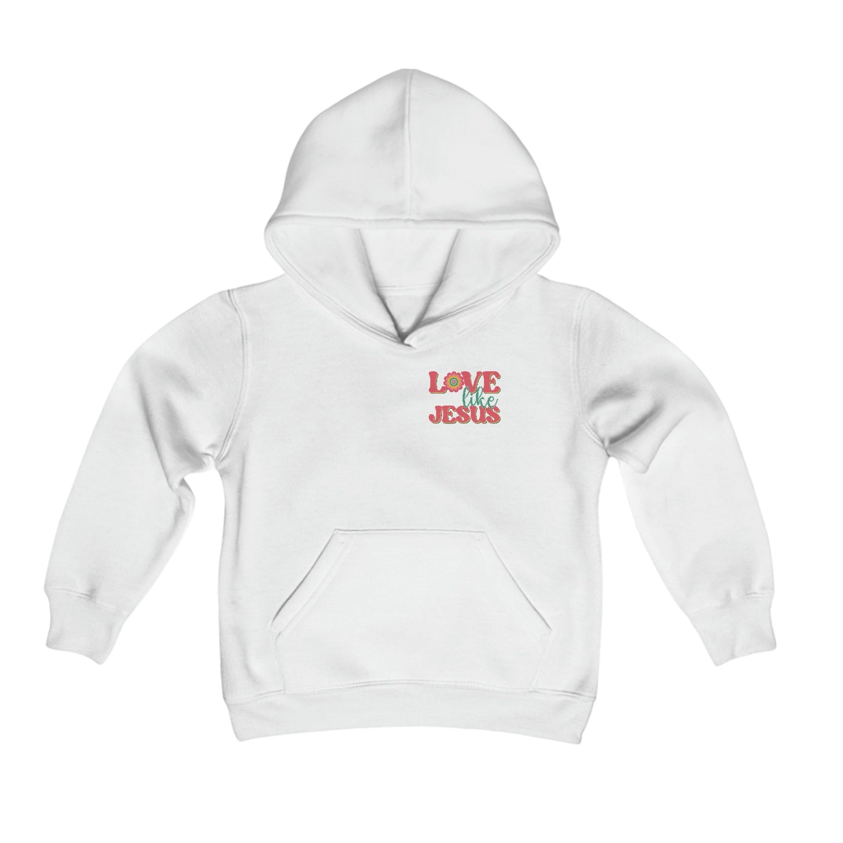 Love like Jesus Youth Hoodie Color: White Size: S Jesus Passion Apparel