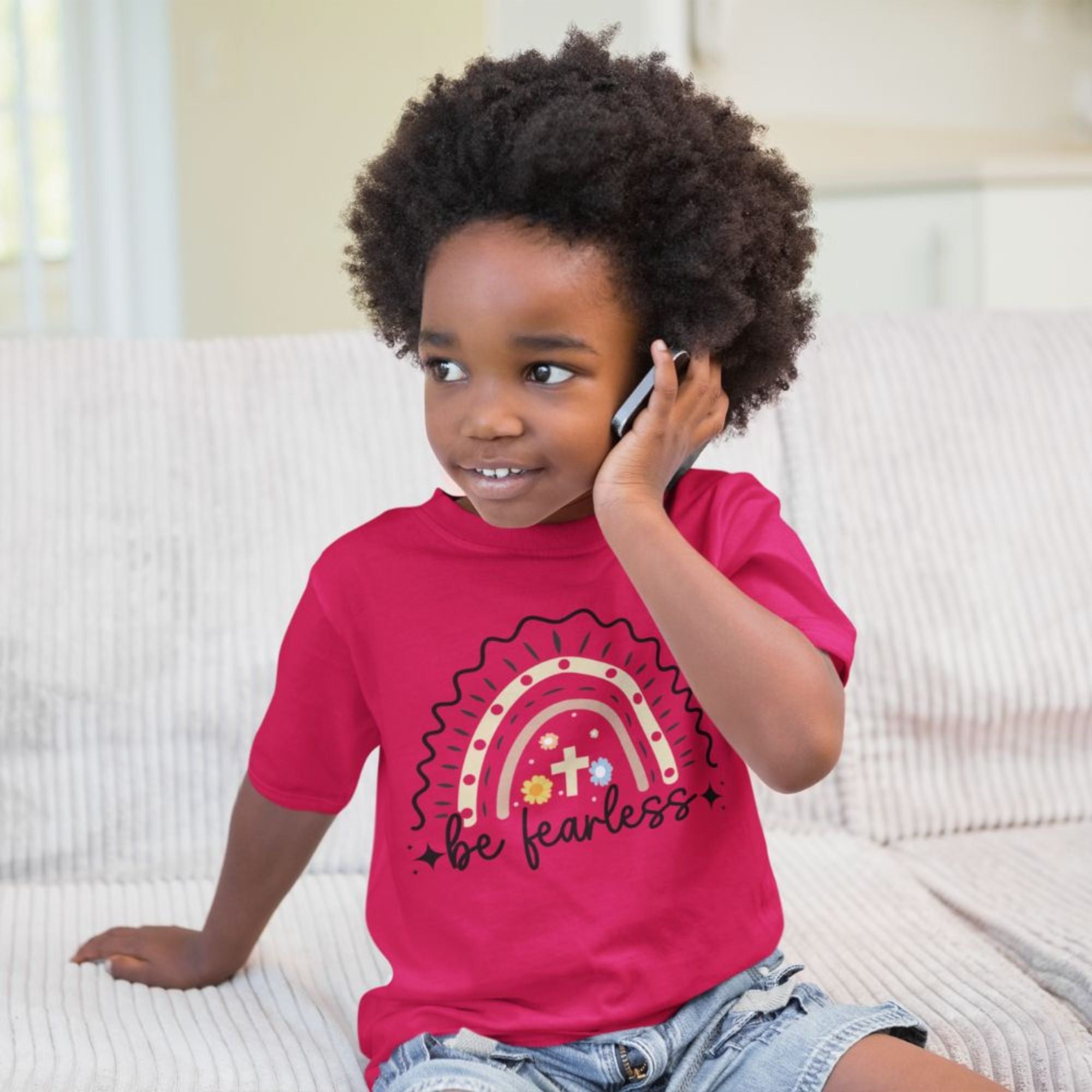 Be Fearless Toddler's Fine Jersey Tee Color: Heather Size: 2T Jesus Passion Apparel