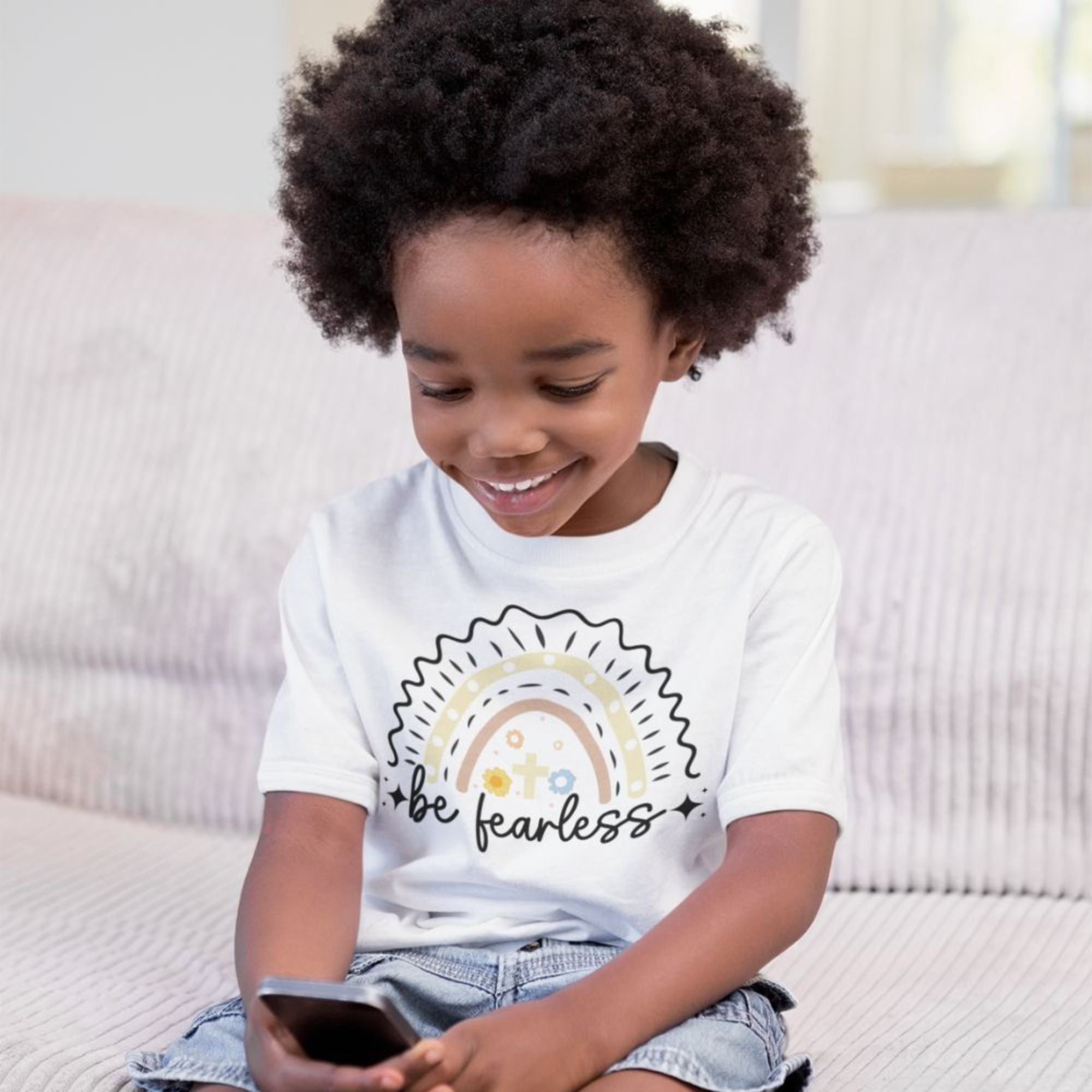 Be Fearless Toddler's Fine Jersey Tee Color: Heather Size: 2T Jesus Passion Apparel