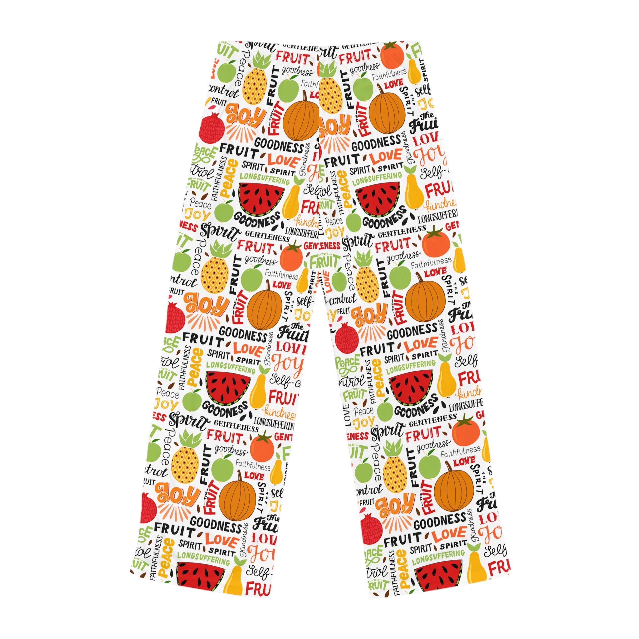 Fruit of the Spirit Women's Lounge / Pajama Pants - Matching Pajama Set and Indoor Slippers Available Size: XS Color: White stitching Jesus Passion Apparel