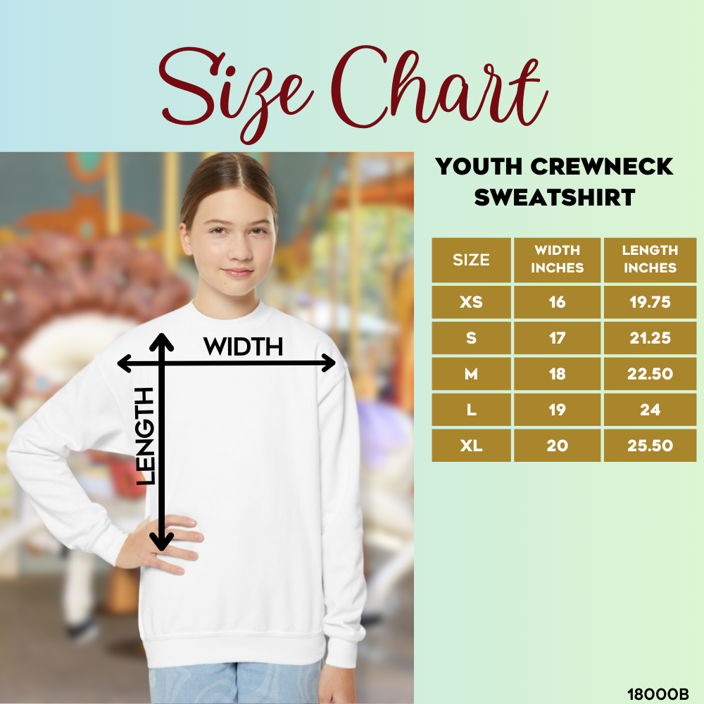 I Am God's Masterpiece Youth Crewneck Sweatshirt Colors: White Sizes: XS Jesus Passion Apparel