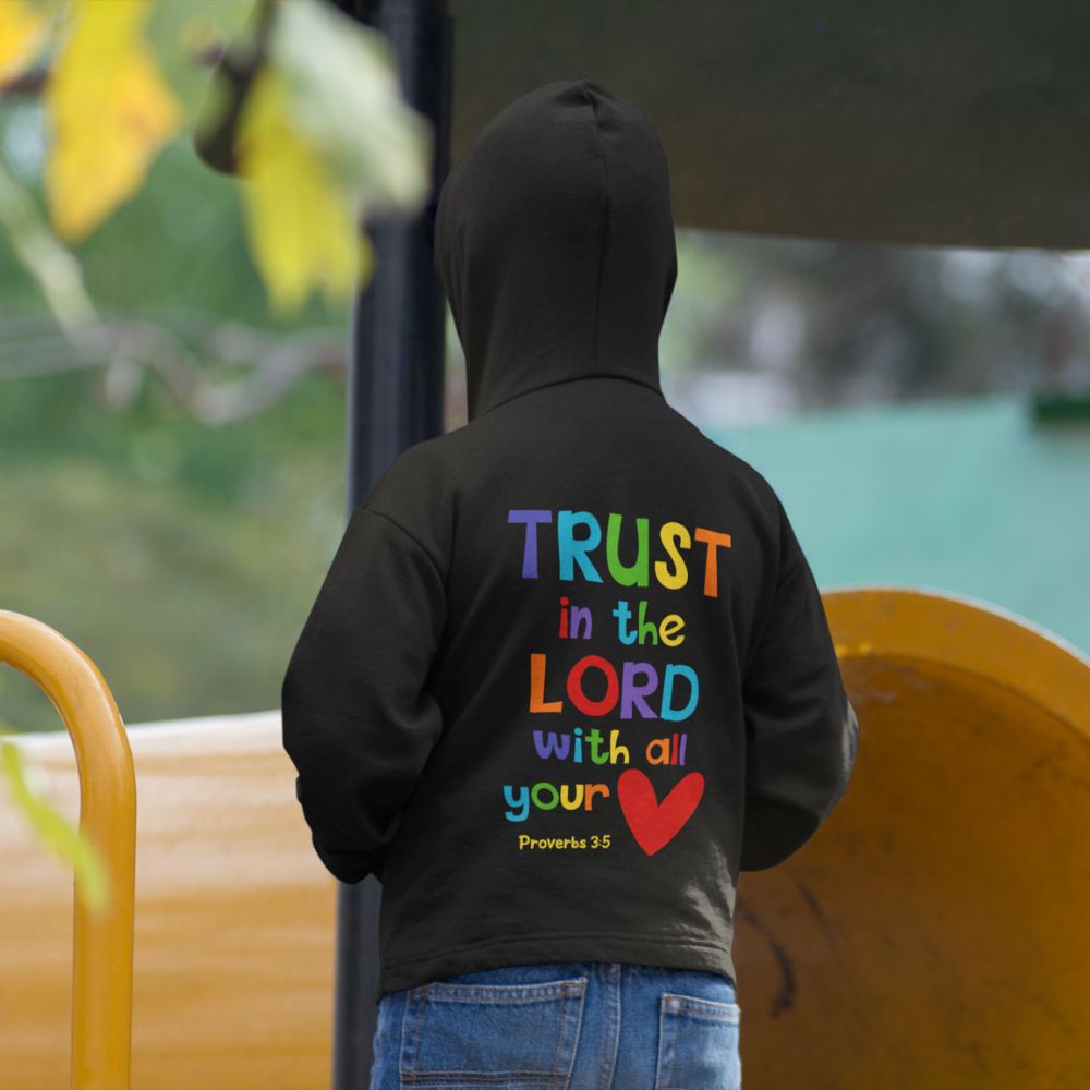 Trust in the Lord Youth Hoodie Colors: White Sizes: S Jesus Passion Apparel