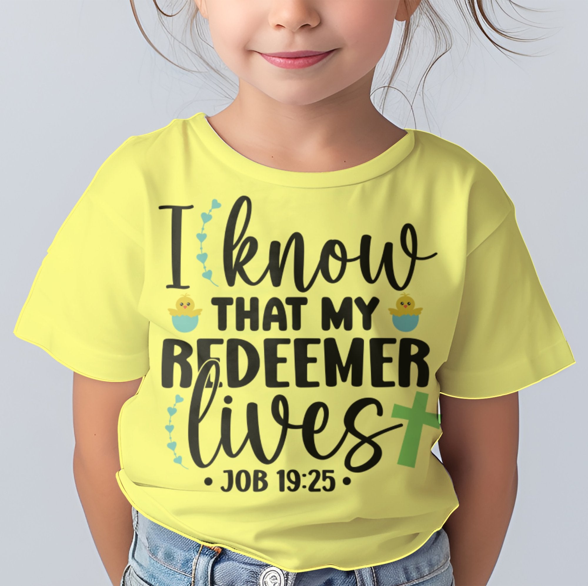 I Know That My Redeemer Lives Job 19 25 Toddler Short Sleeve Tee Size: 5/6T Color: Heather Jesus Passion Apparel