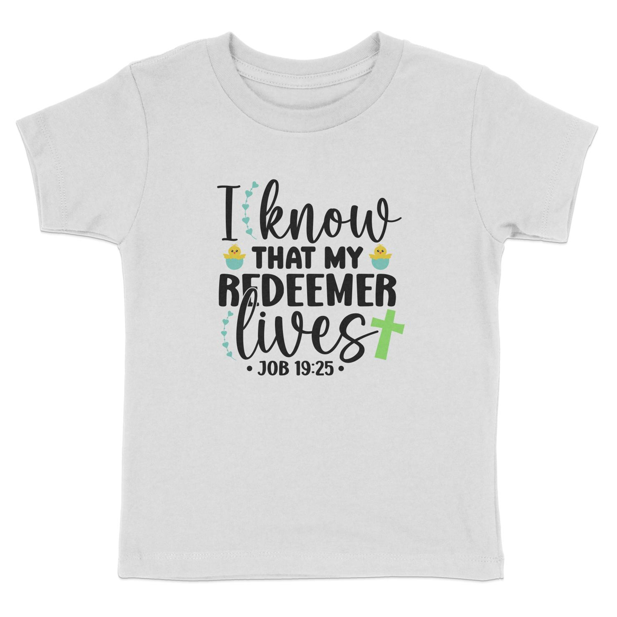 I Know That My Redeemer Lives Job 19 25 Toddler Short Sleeve Tee Size: 5/6T Color: Heather Jesus Passion Apparel