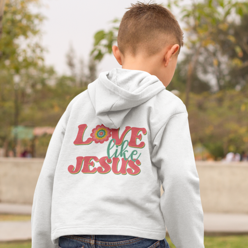 Love like Jesus Youth Hoodie Color: White Size: S Jesus Passion Apparel