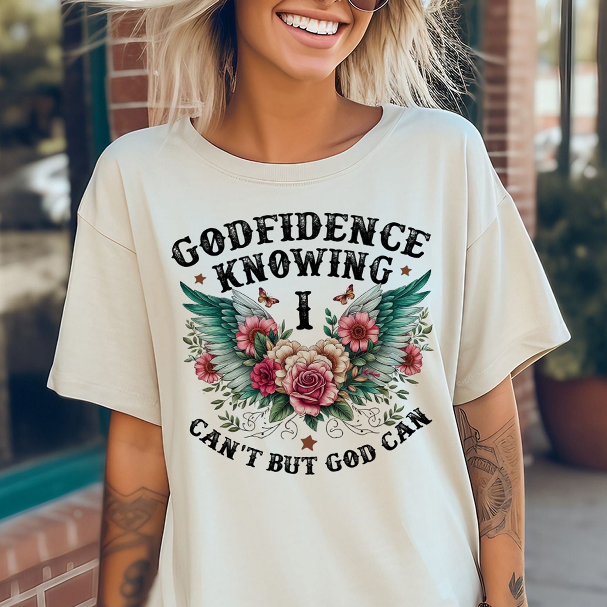 Camiseta cristiana unisex de algodón Godfidence