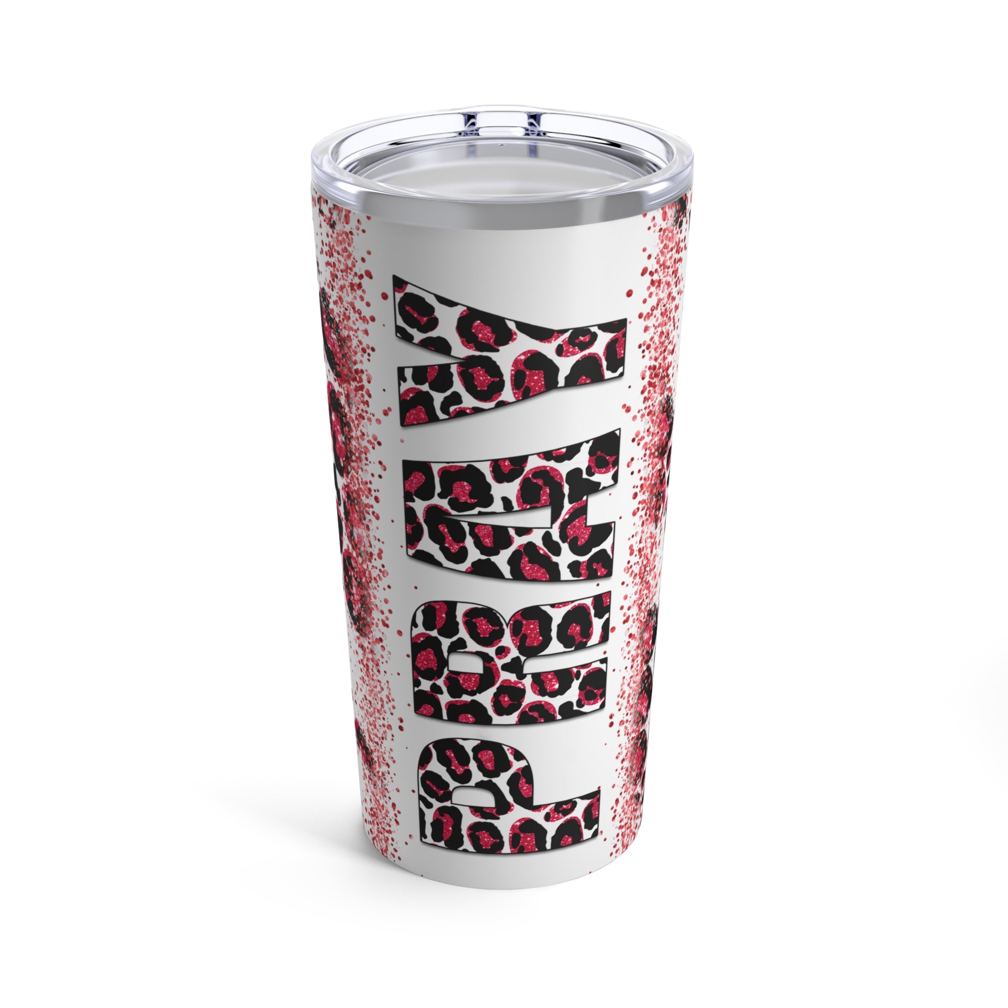 Pray Animal Print Red Glitter Hot-Cold Tumbler 20 oz with Sip Lid Size: 20oz Jesus Passion Apparel