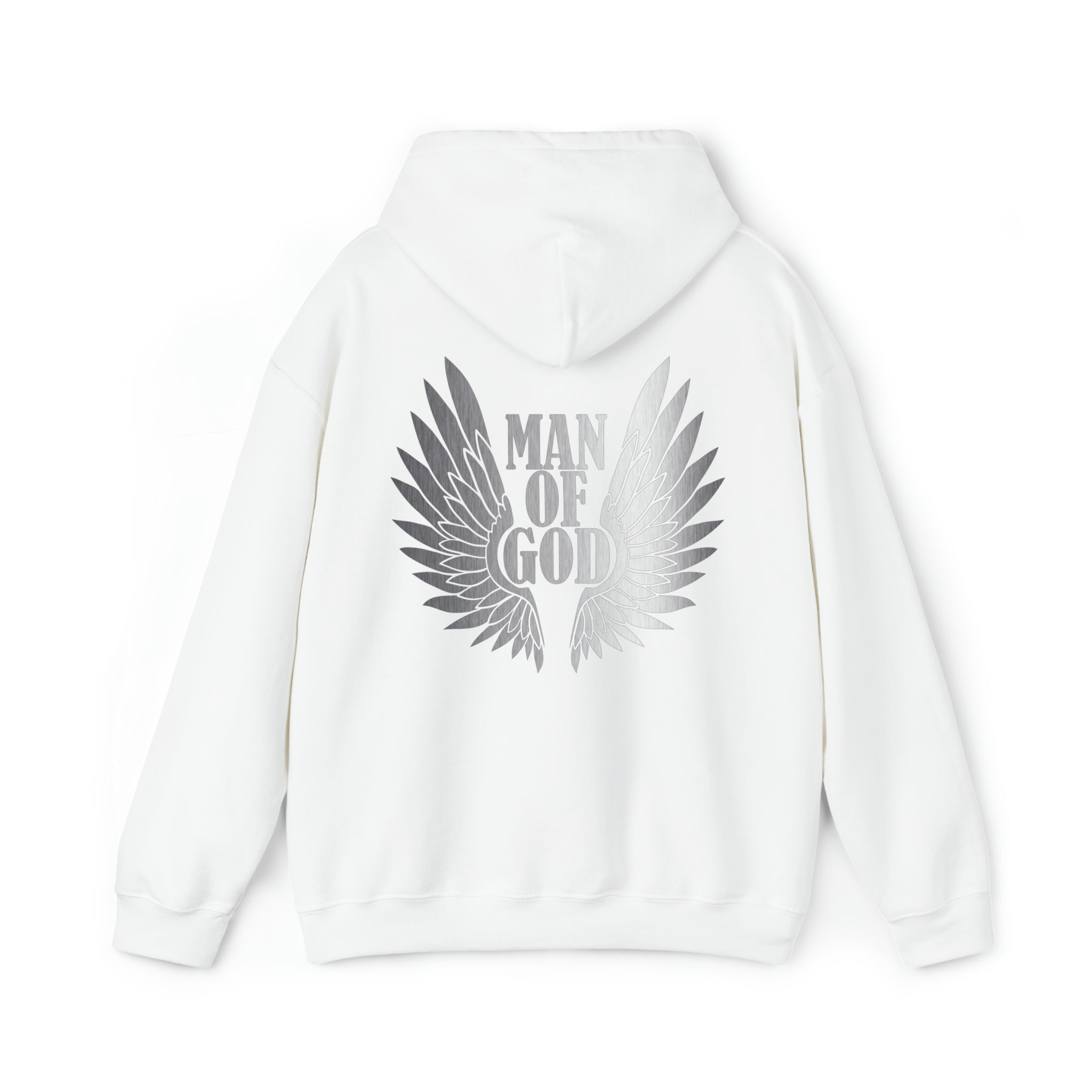 Man of God Men's Heavy Blend™ Hoodie Color: White Size: S Jesus Passion Apparel